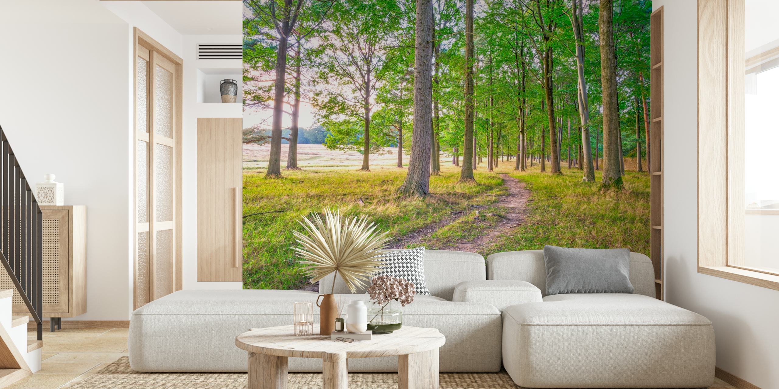 Woodland Path wallpaper in a room setting