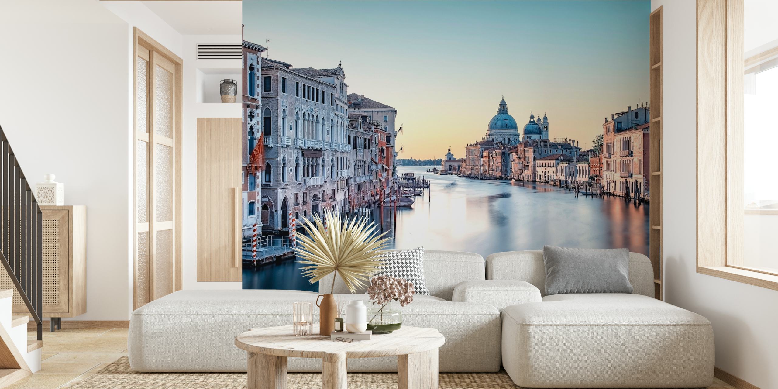 Carta da parati con paesaggio urbano veneziano in una stanza