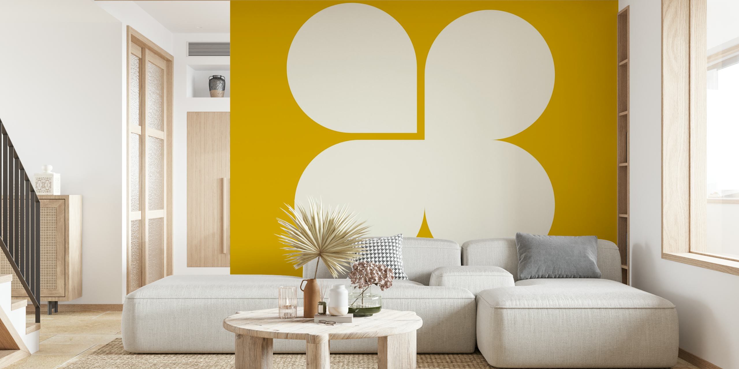 Diseño de papel tapiz Bold Geometric Forms en una habitación