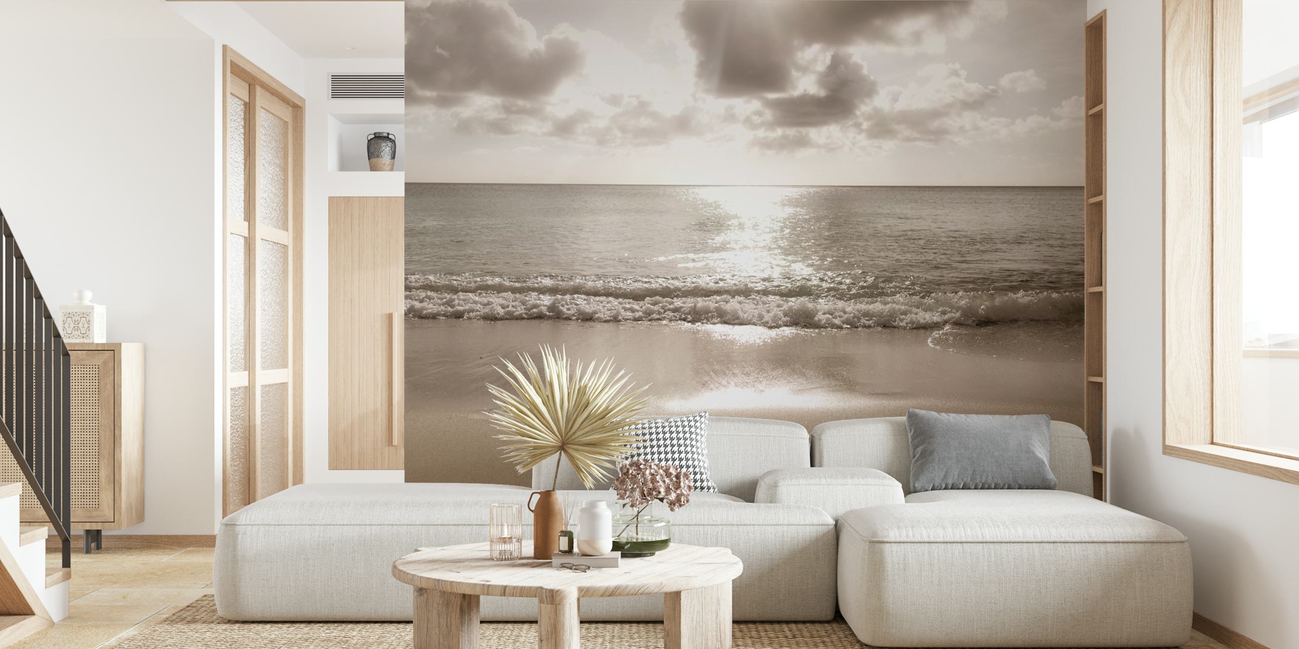 Caribbean Beach Zen Oasis 2 papel pintado en una habitación