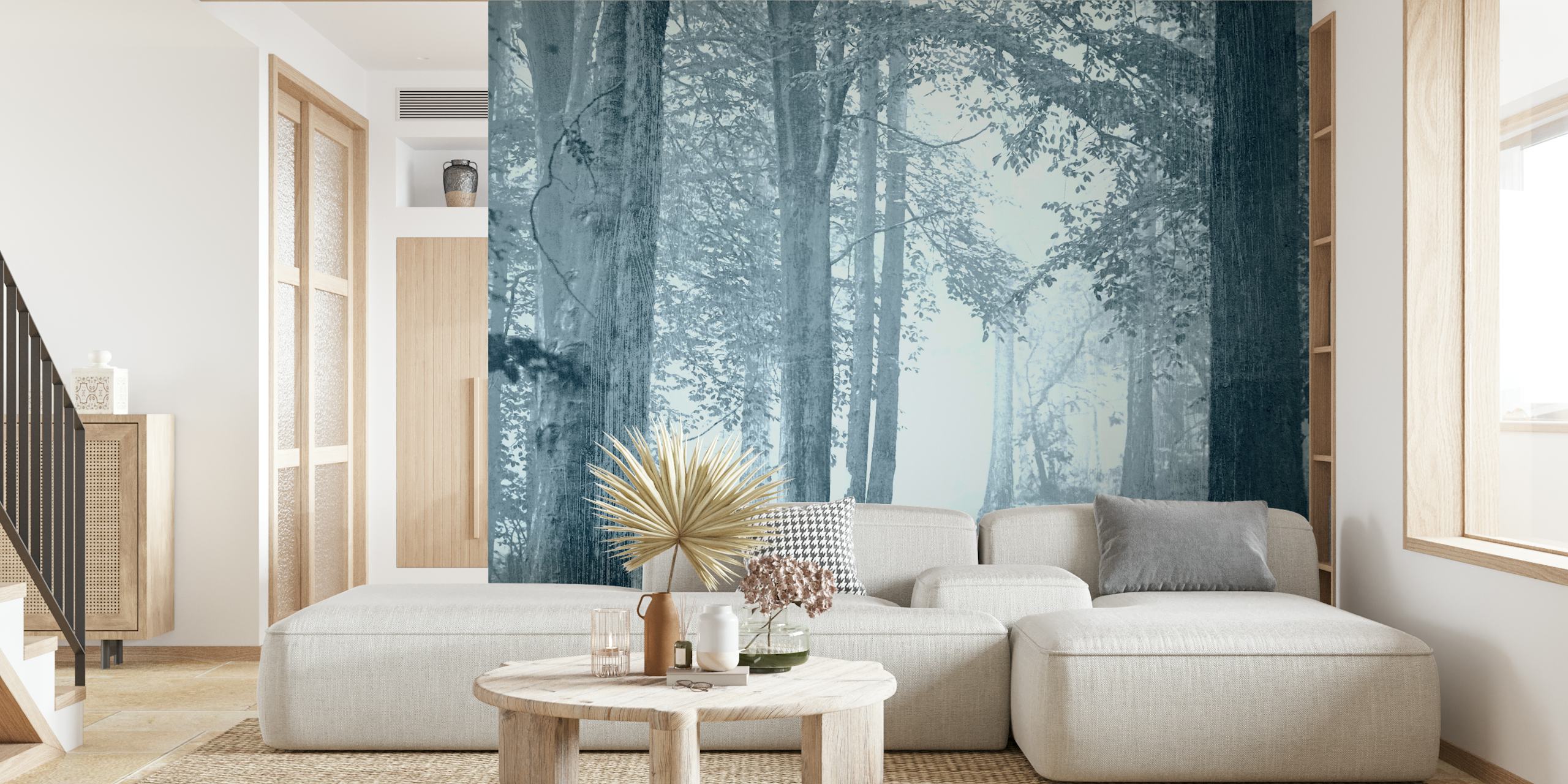 Misty Enchanted Forest wallpaper in a room