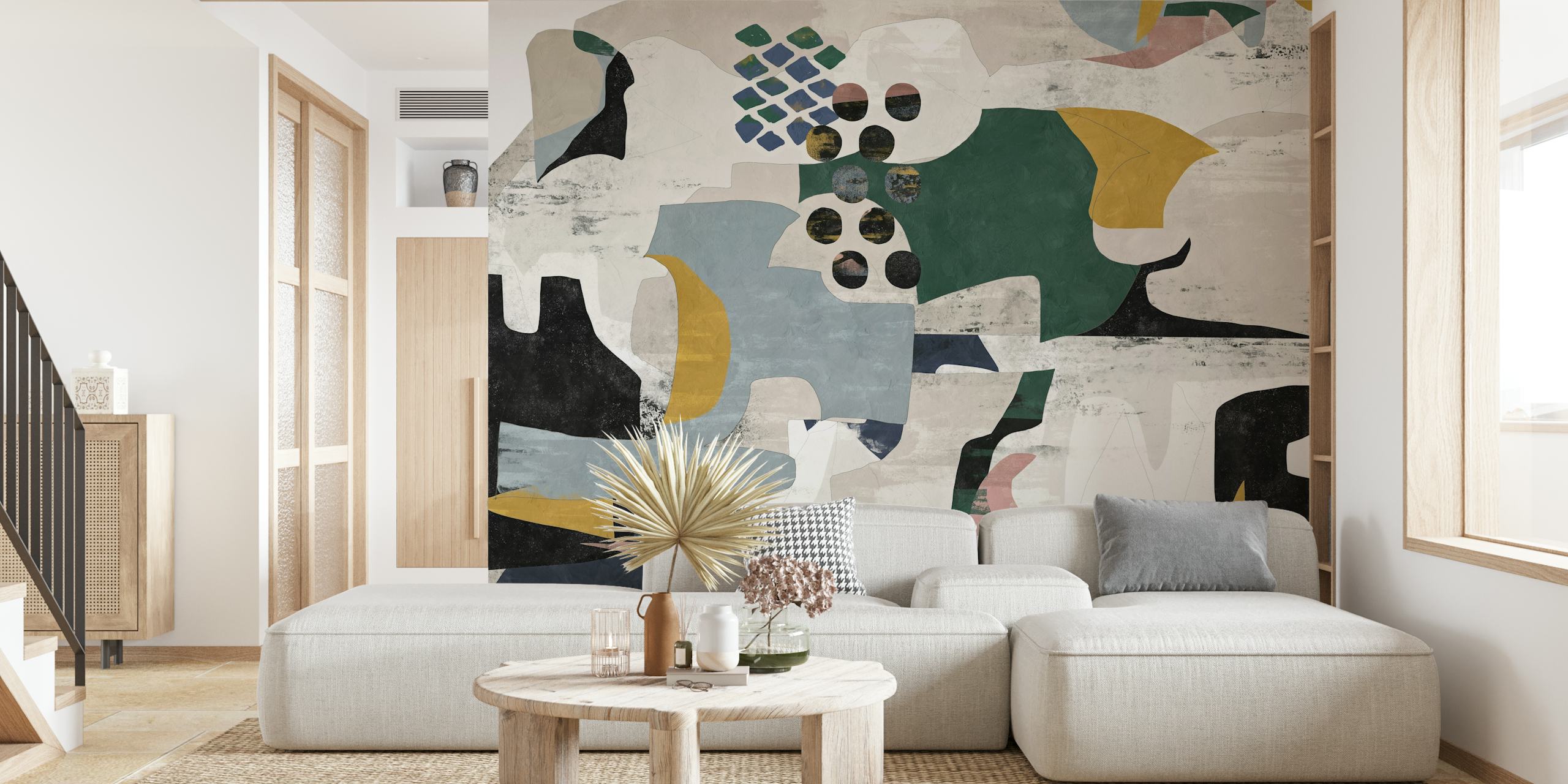Modernist Shapes Decor wallpaper in a room