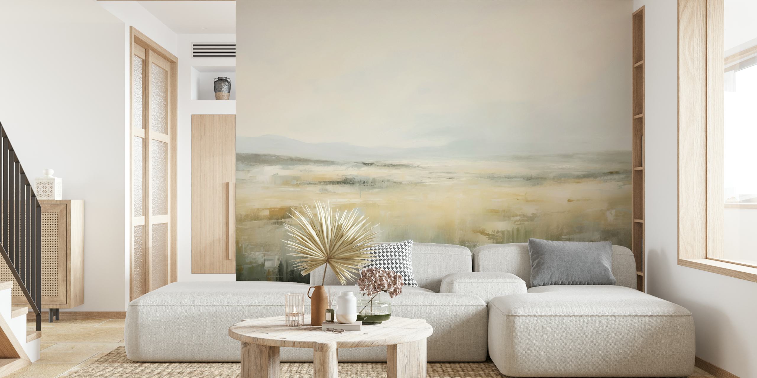 Papel tapiz Ethereal Landscape Scene en una habitación