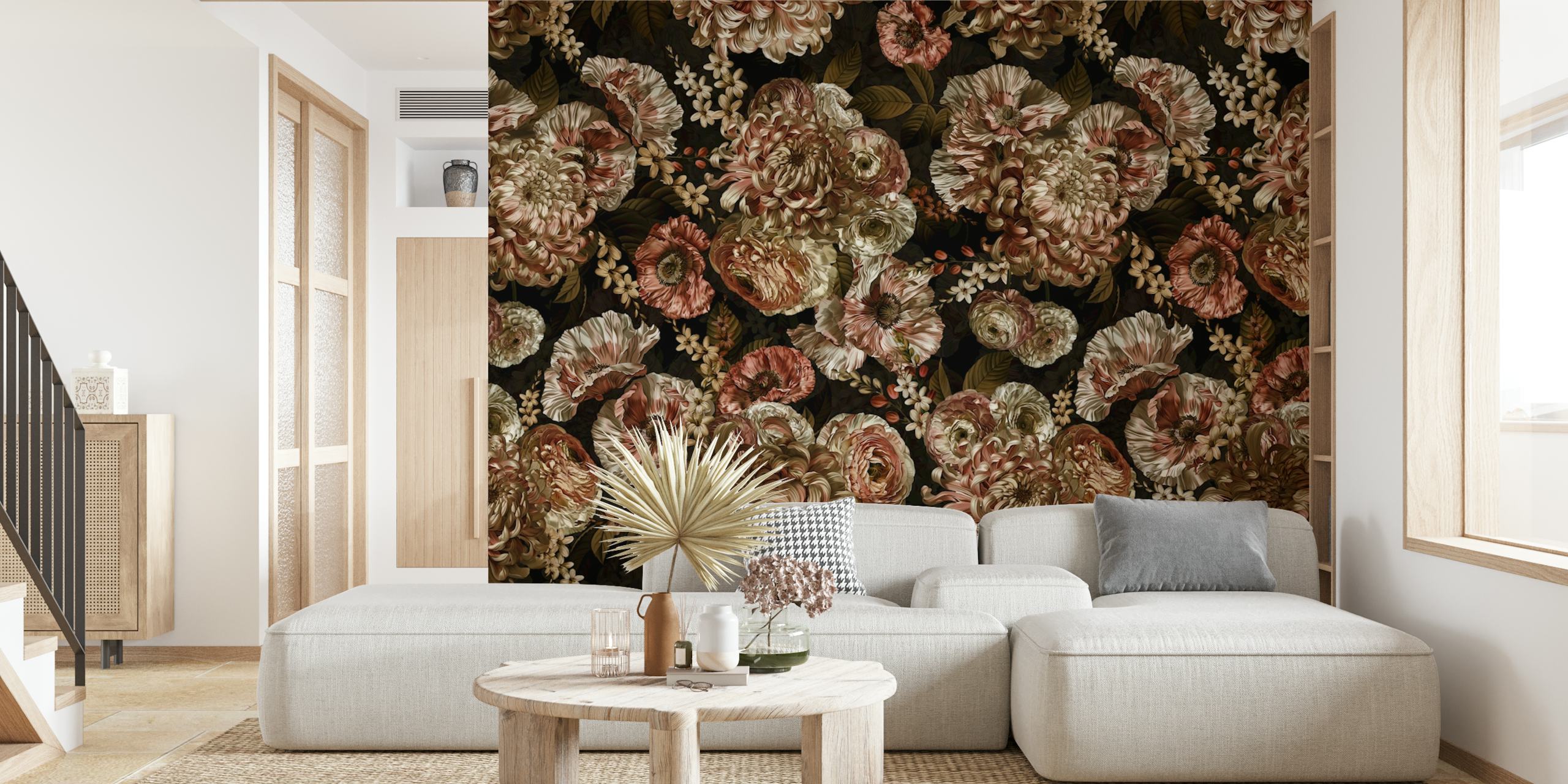 Blooming Baroque Midnight Haven wallpaper in a room