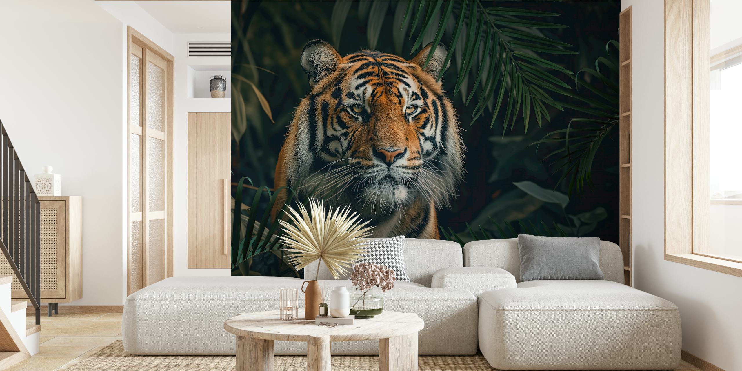 Tiger wallpaper in a lush setting