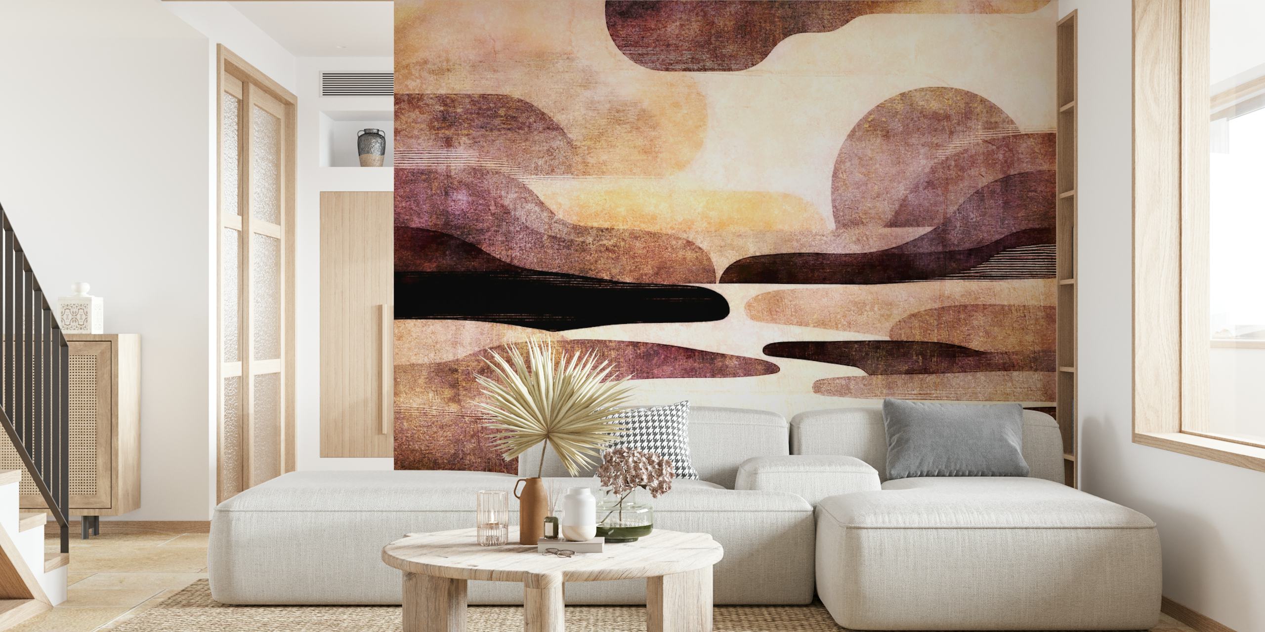 Earthy Tones Textured tapet i et rum