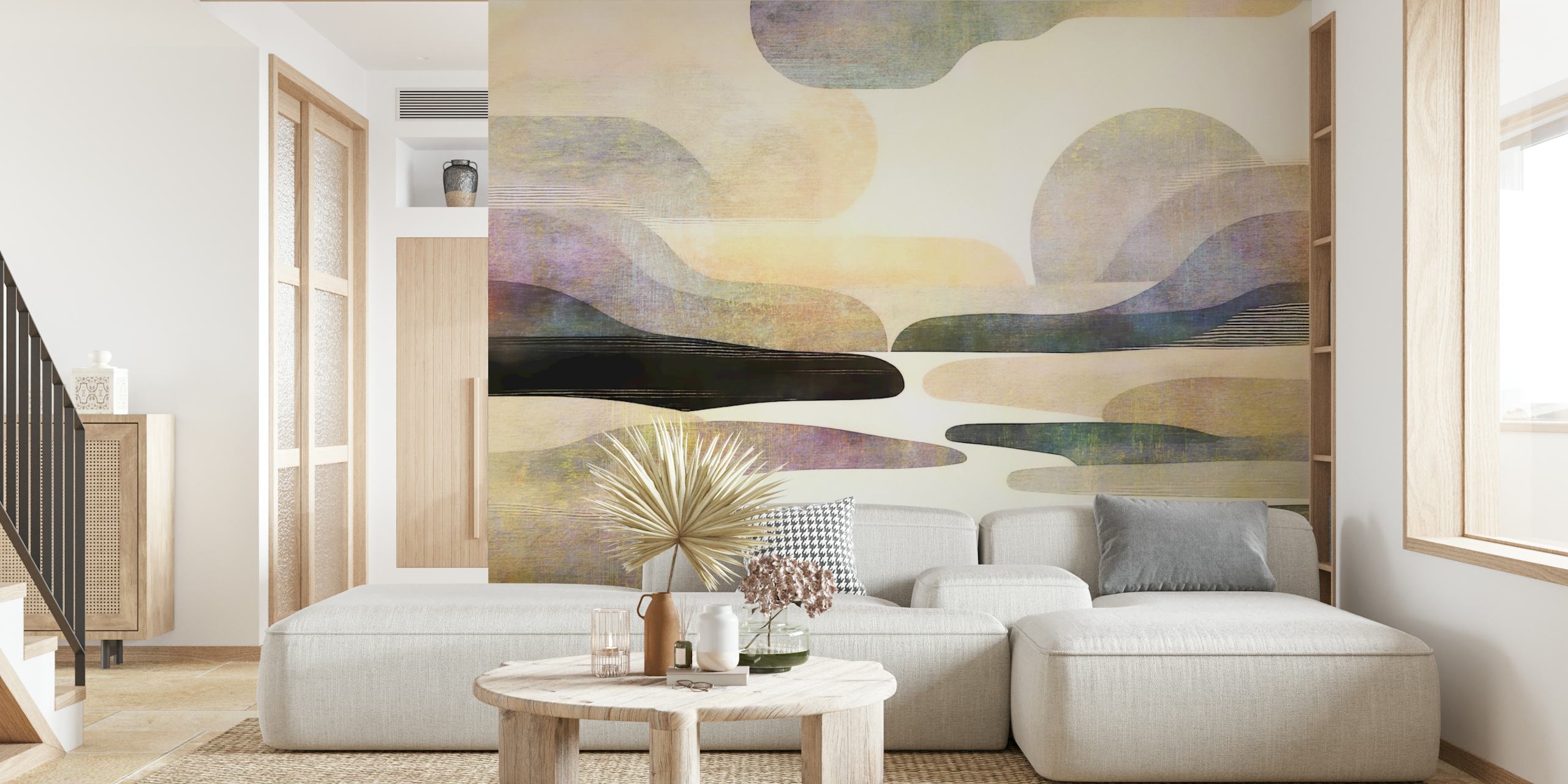 Abstract Serenity Hues wallpaper in a room