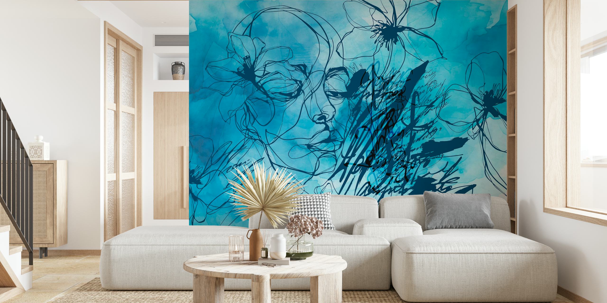 Sapphire Serenity Portrait wallpaper in a room