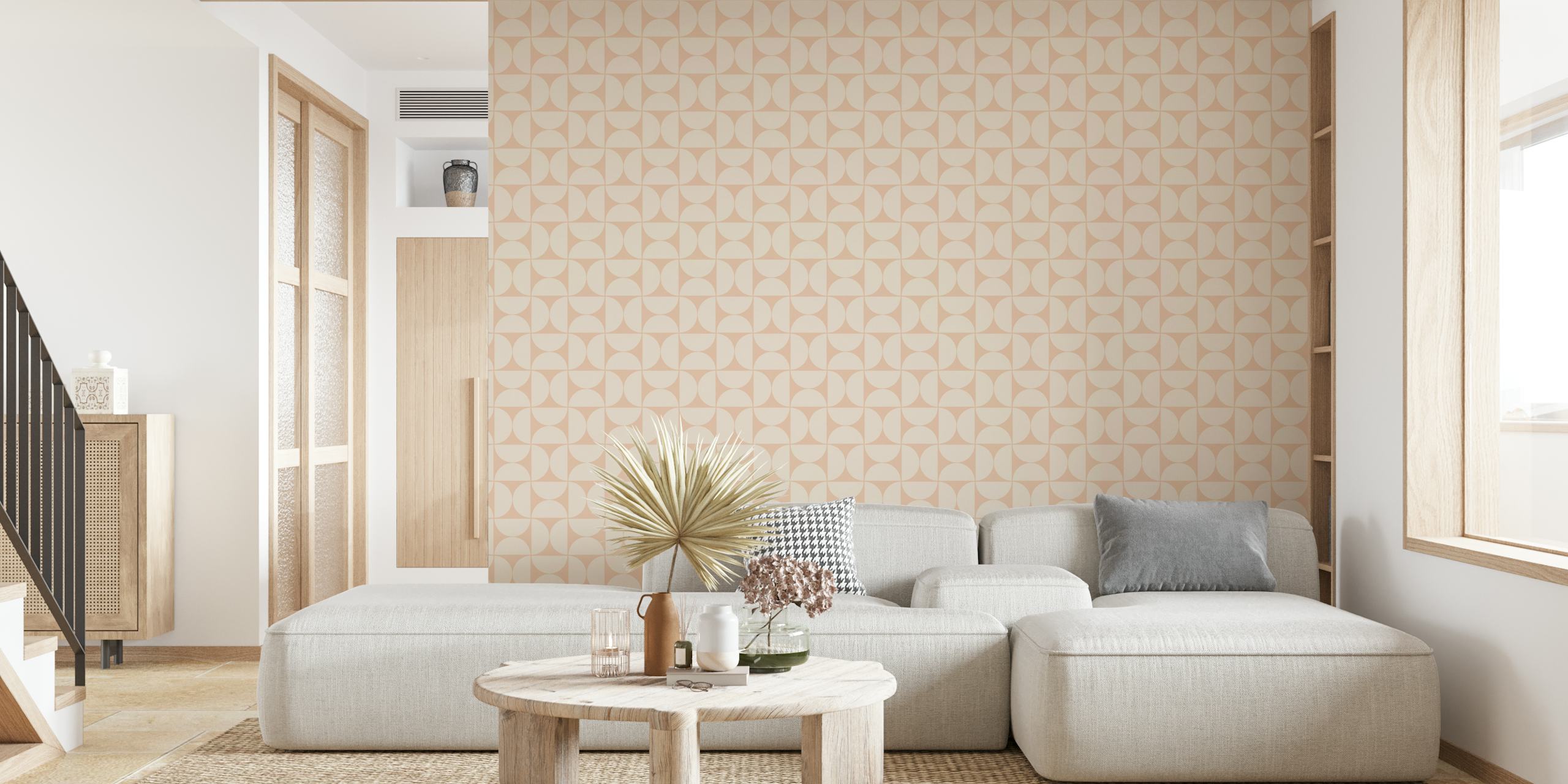 Mid-century modern wallpaper design in a room