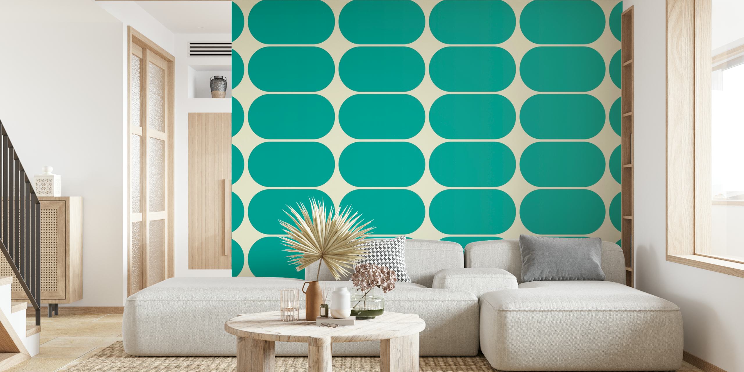 Papel pintado Mid-Century Pebbles Abstract en una habitación