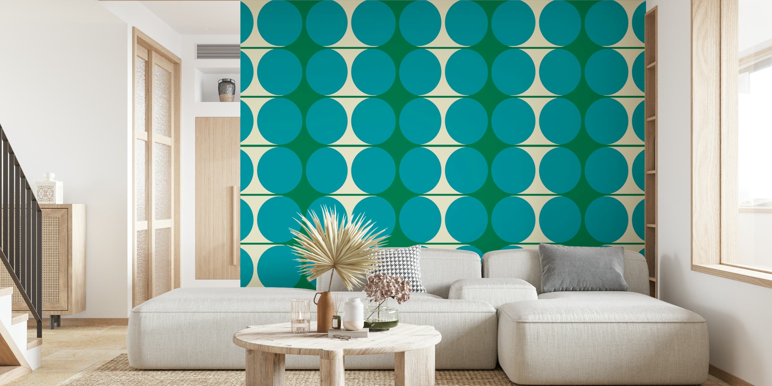 70s Cutouts wallpaper design displayed in a room