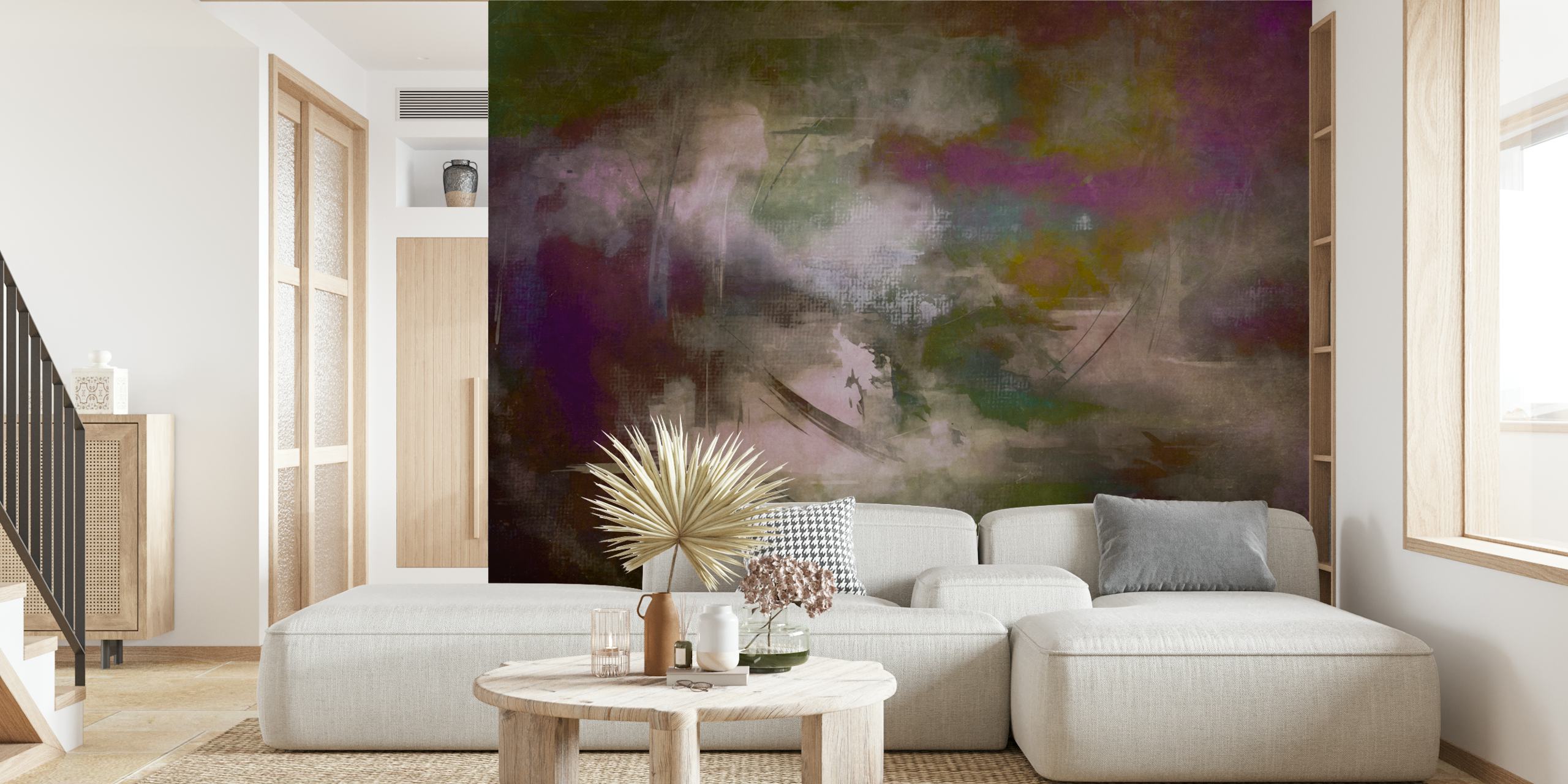Moody Morning Landscape wallpaper in een kamer