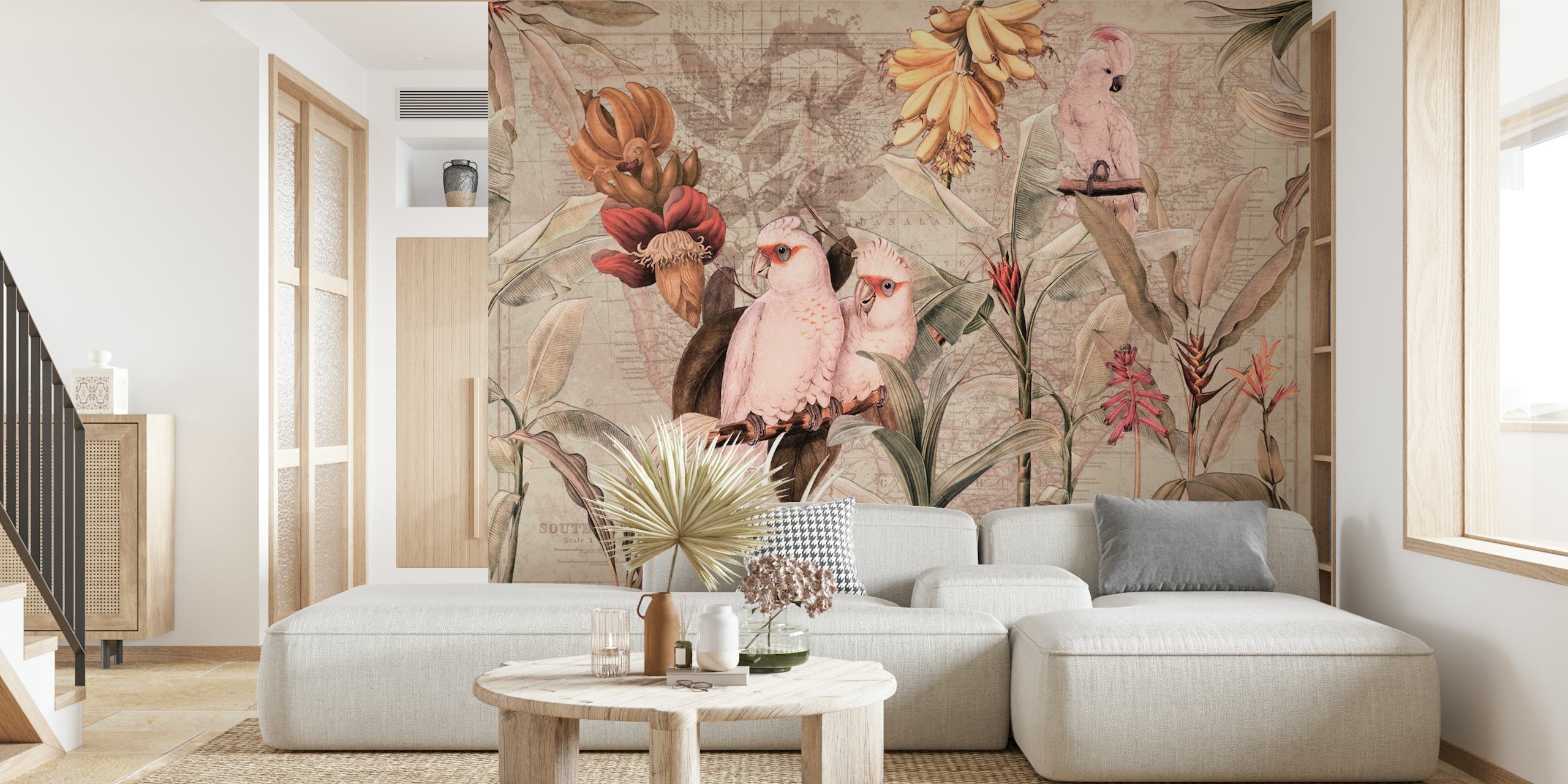 Tropical Vintage Birds in Exotic Paradise σε ένα δωμάτιο