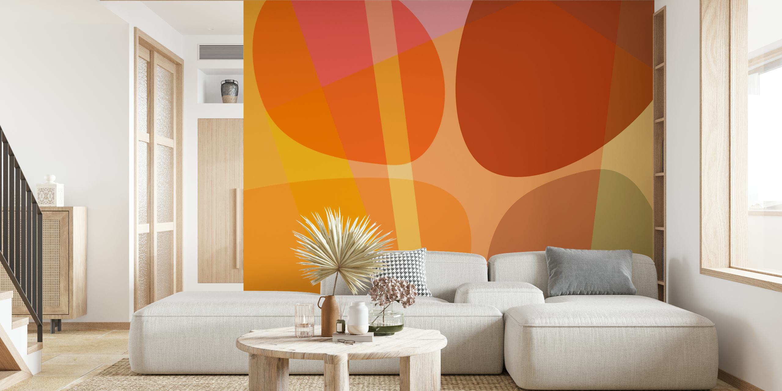 Elegant Sunset Curves tapet i et rom