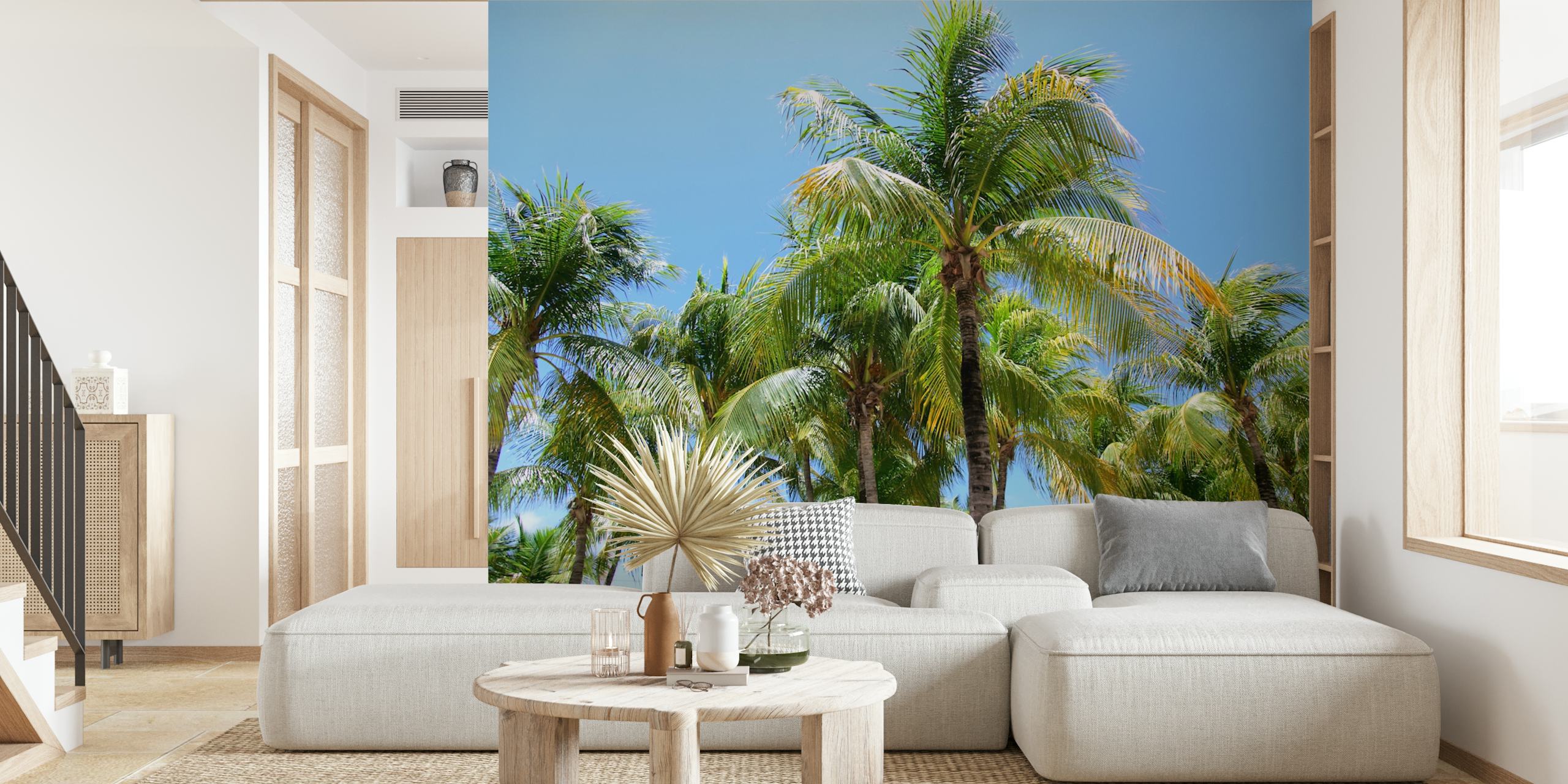 Tapeta Sunny Palms Oasis w pokoju
