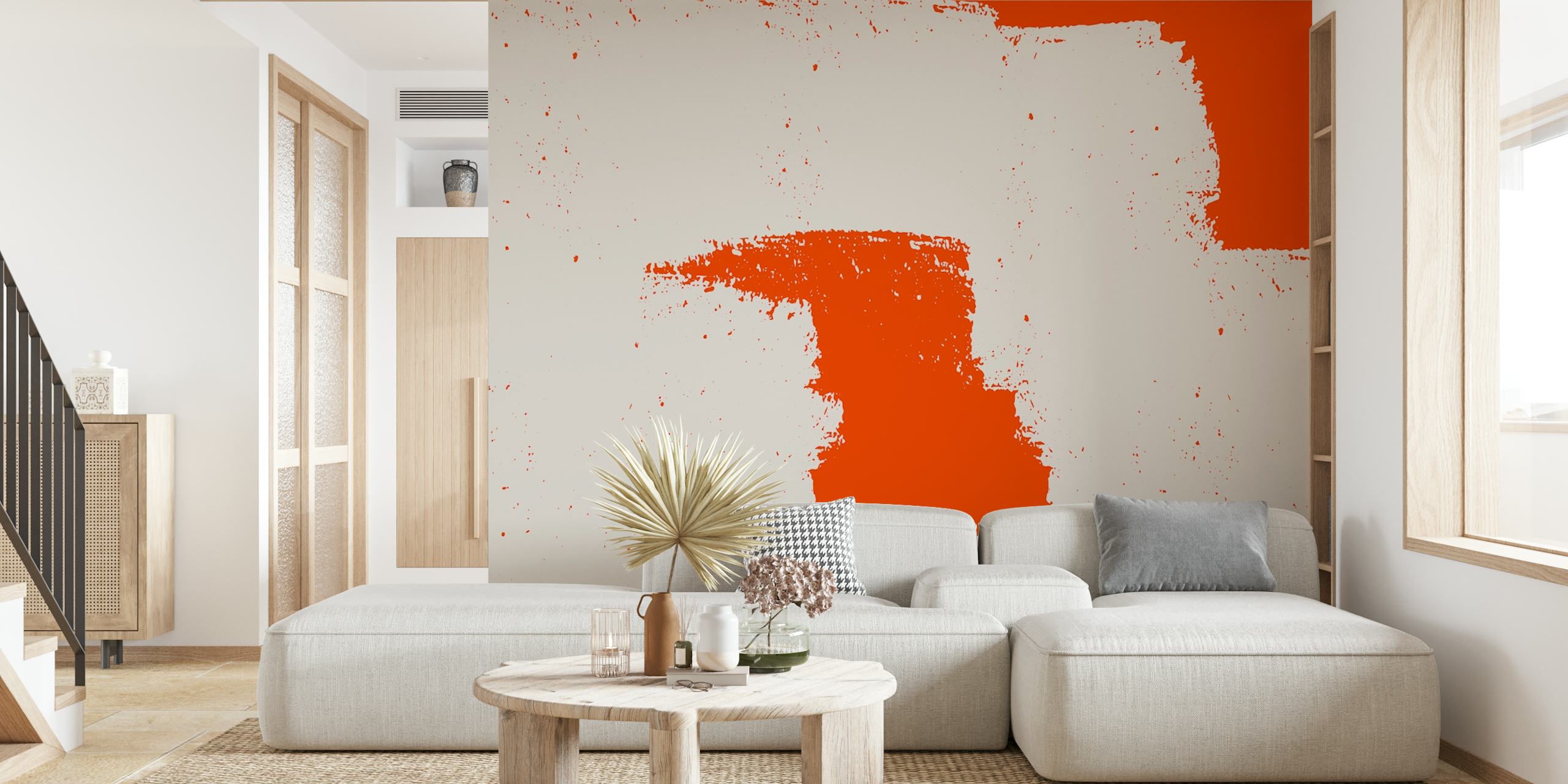 Rustic Terra Textures wallpaper displayed in a room