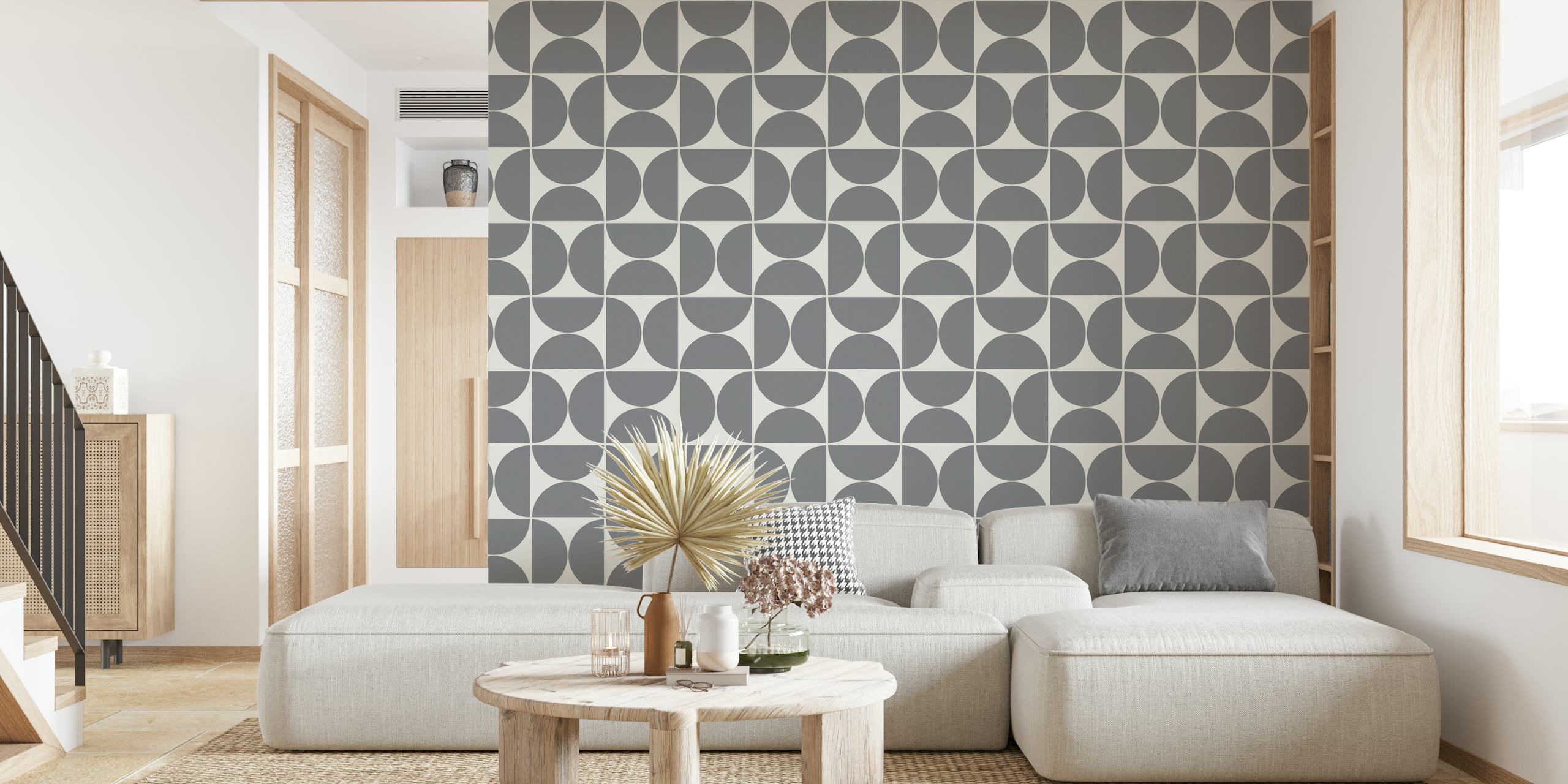 Mid-Century modern wallpaper pattern in a room