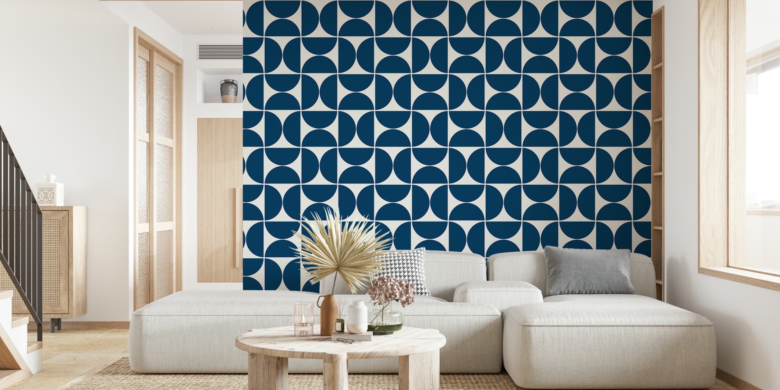 Papel pintado Mid-Century Modern Pattern en una habitación