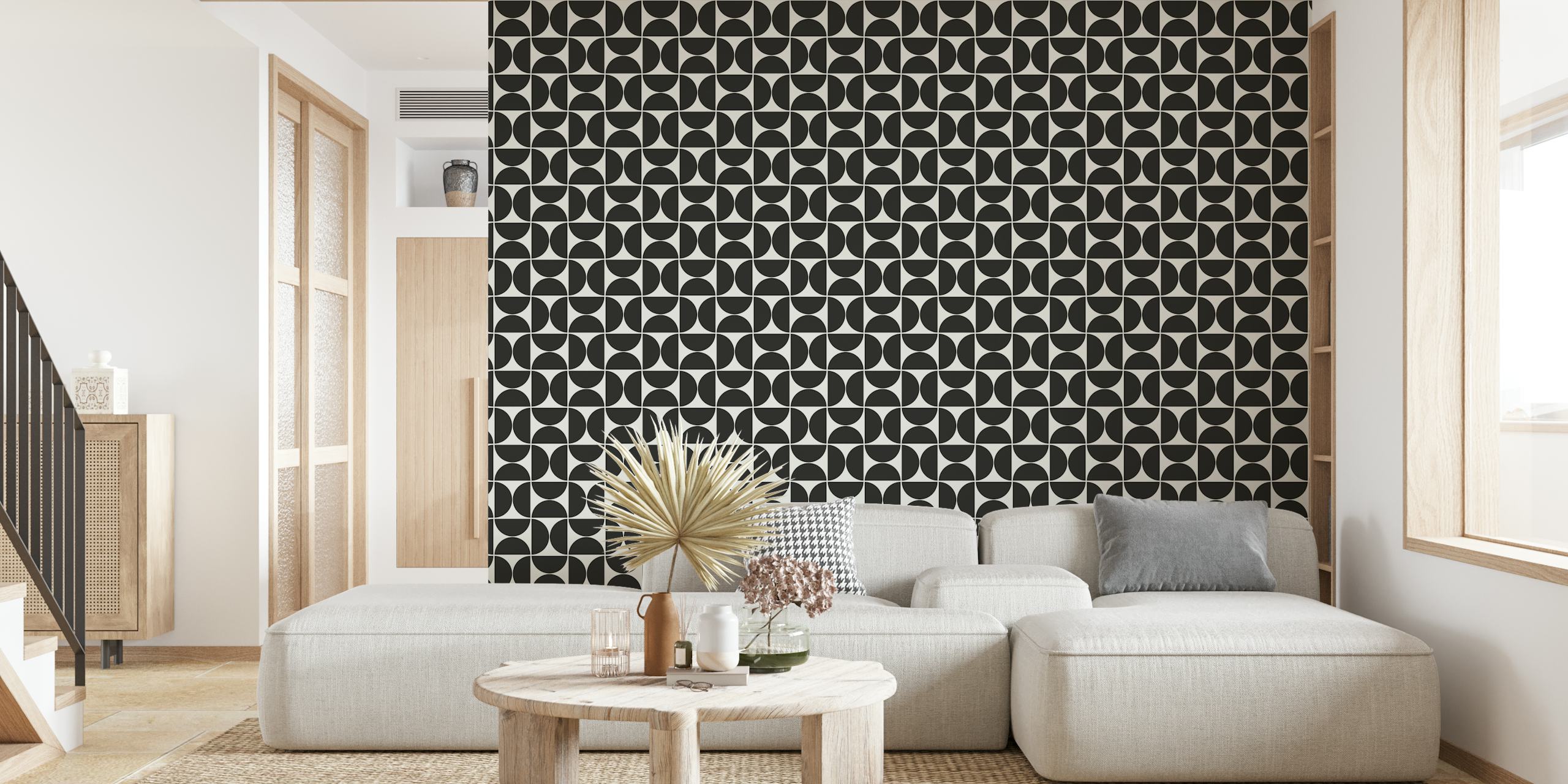 Mid-Century Modern Pattern No25 Small wallpaper design