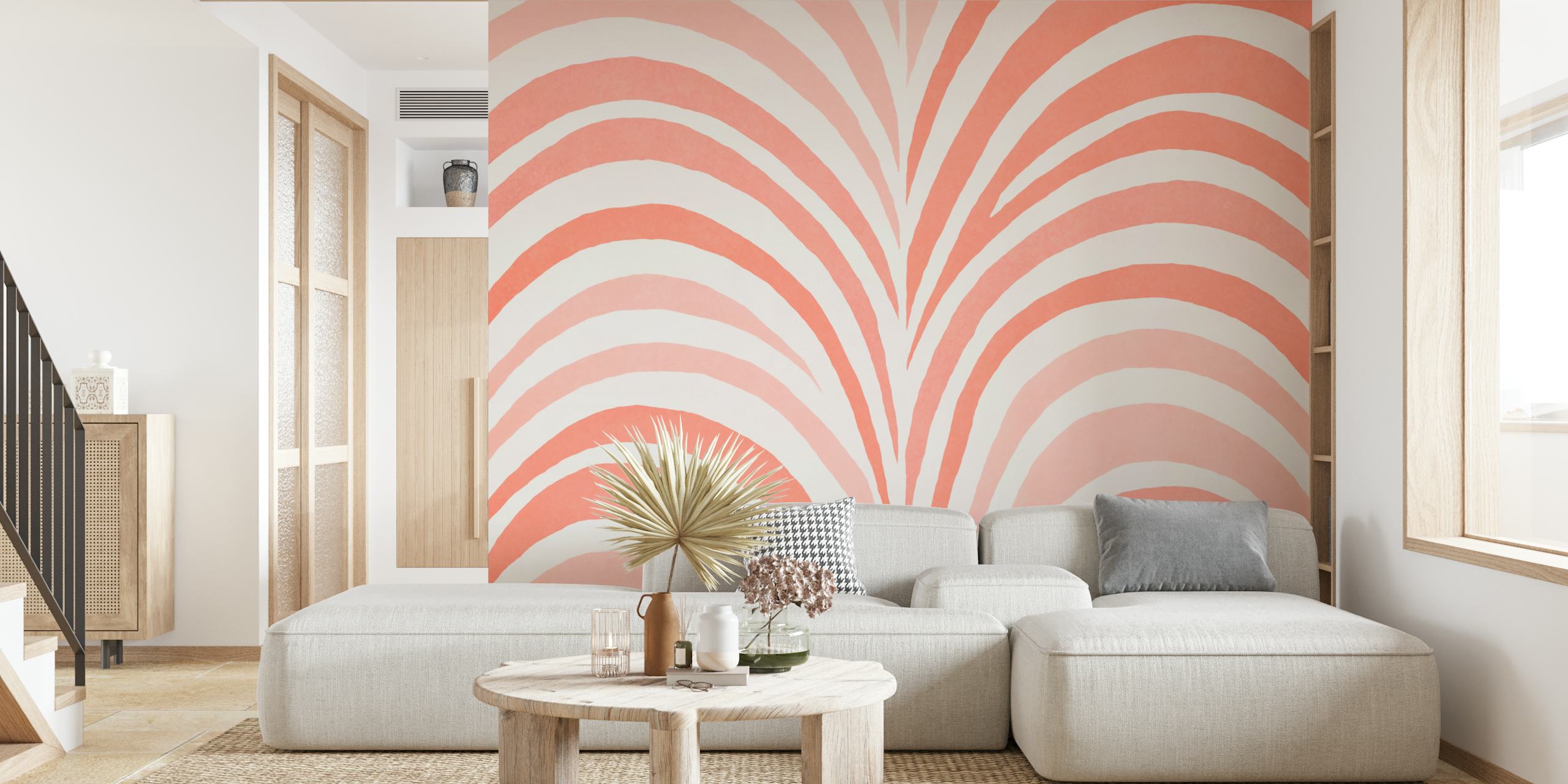 Boho bow shapes wallpaper in a warm color scheme