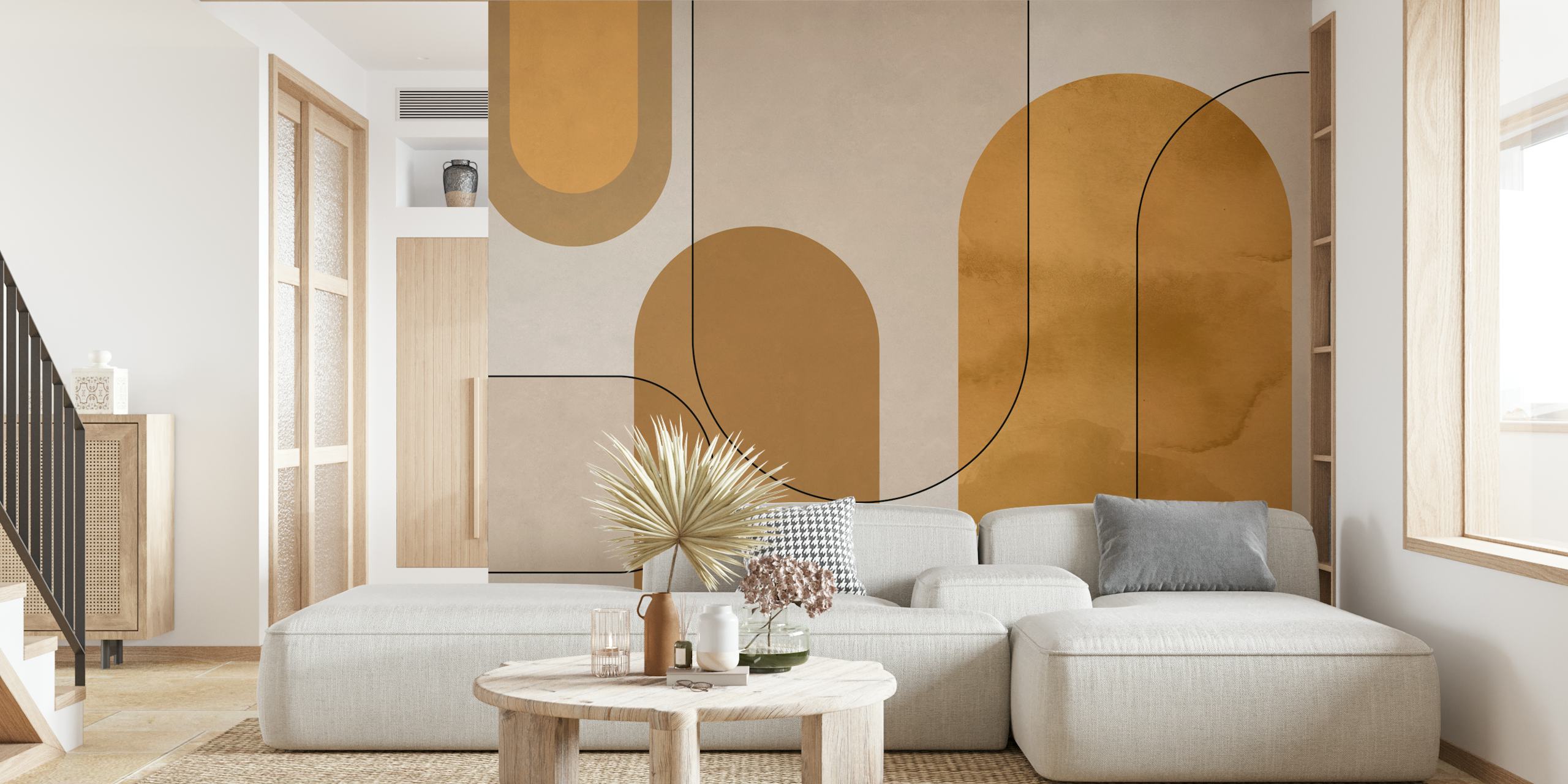 Abstract Arches Neutral design de papel de parede