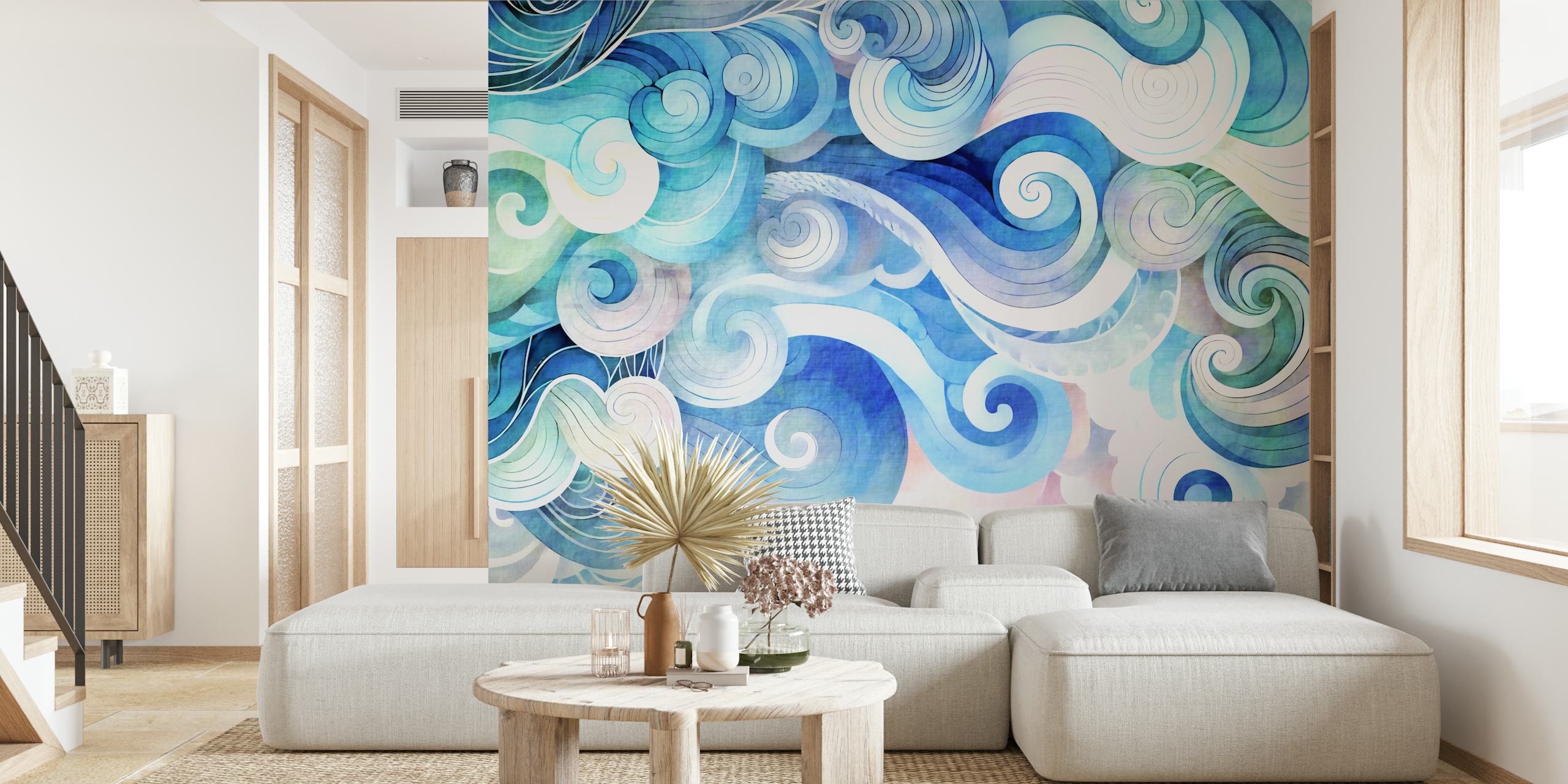 Tapeta Serene Wave Harmony w pokoju