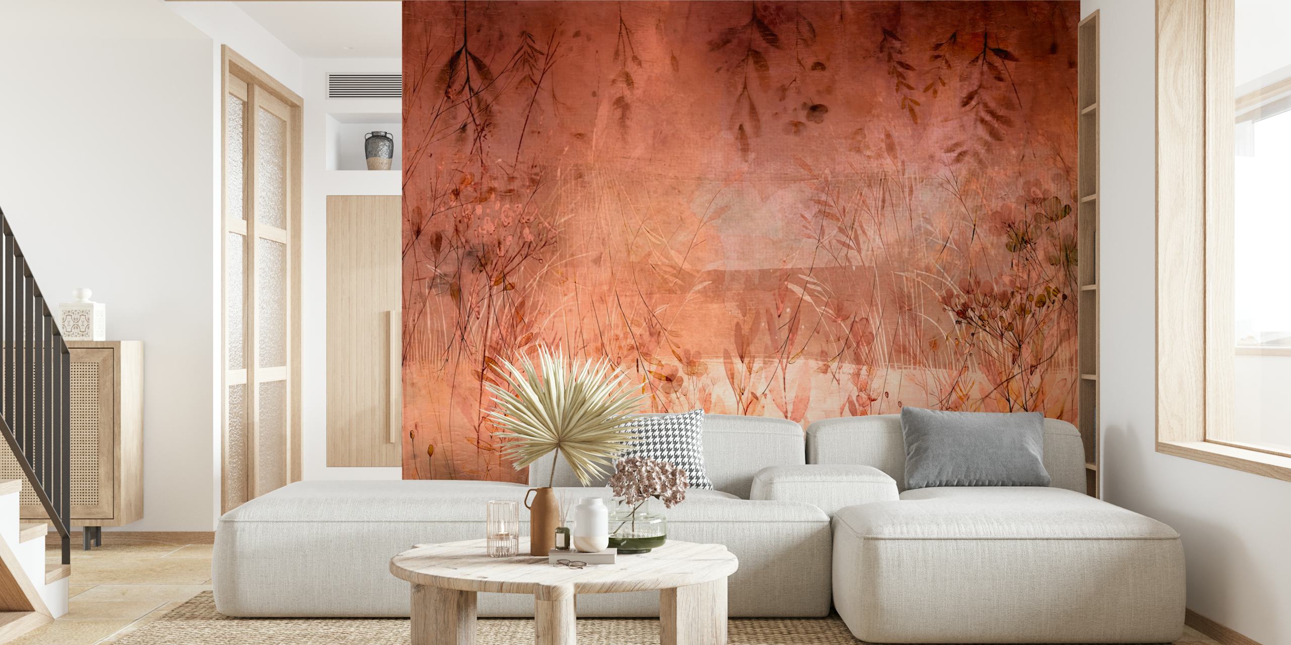 Autumn Whisper Botanicals wallpaper in a room
