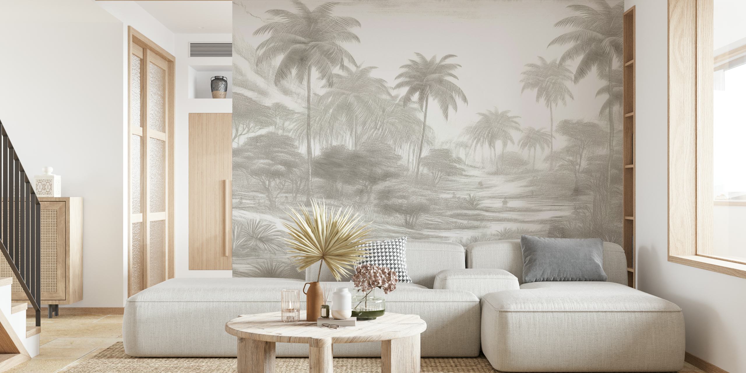 Tropical serenity wallpaper in a room