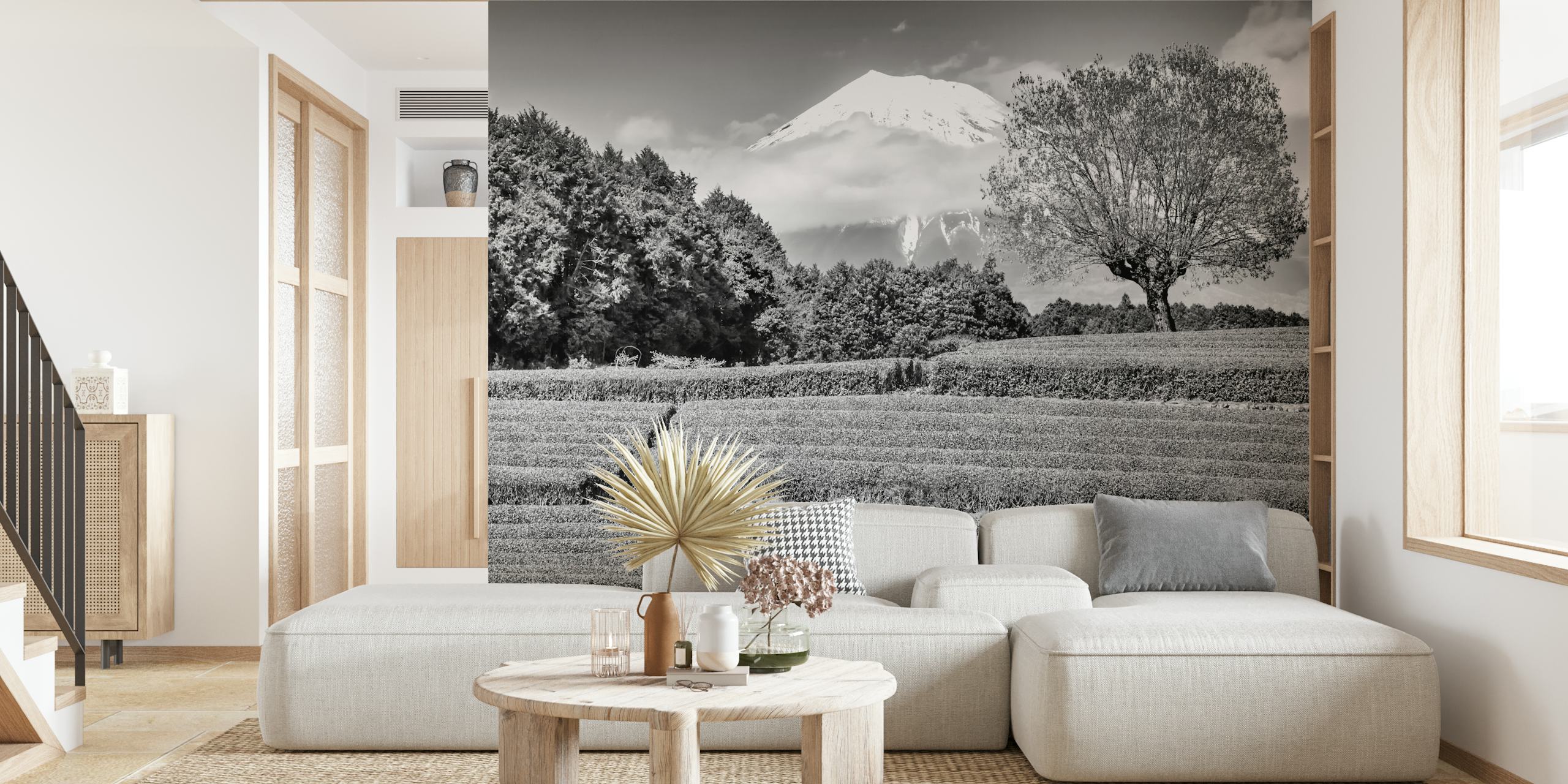 Mount Fuji con design di piantagione di tè