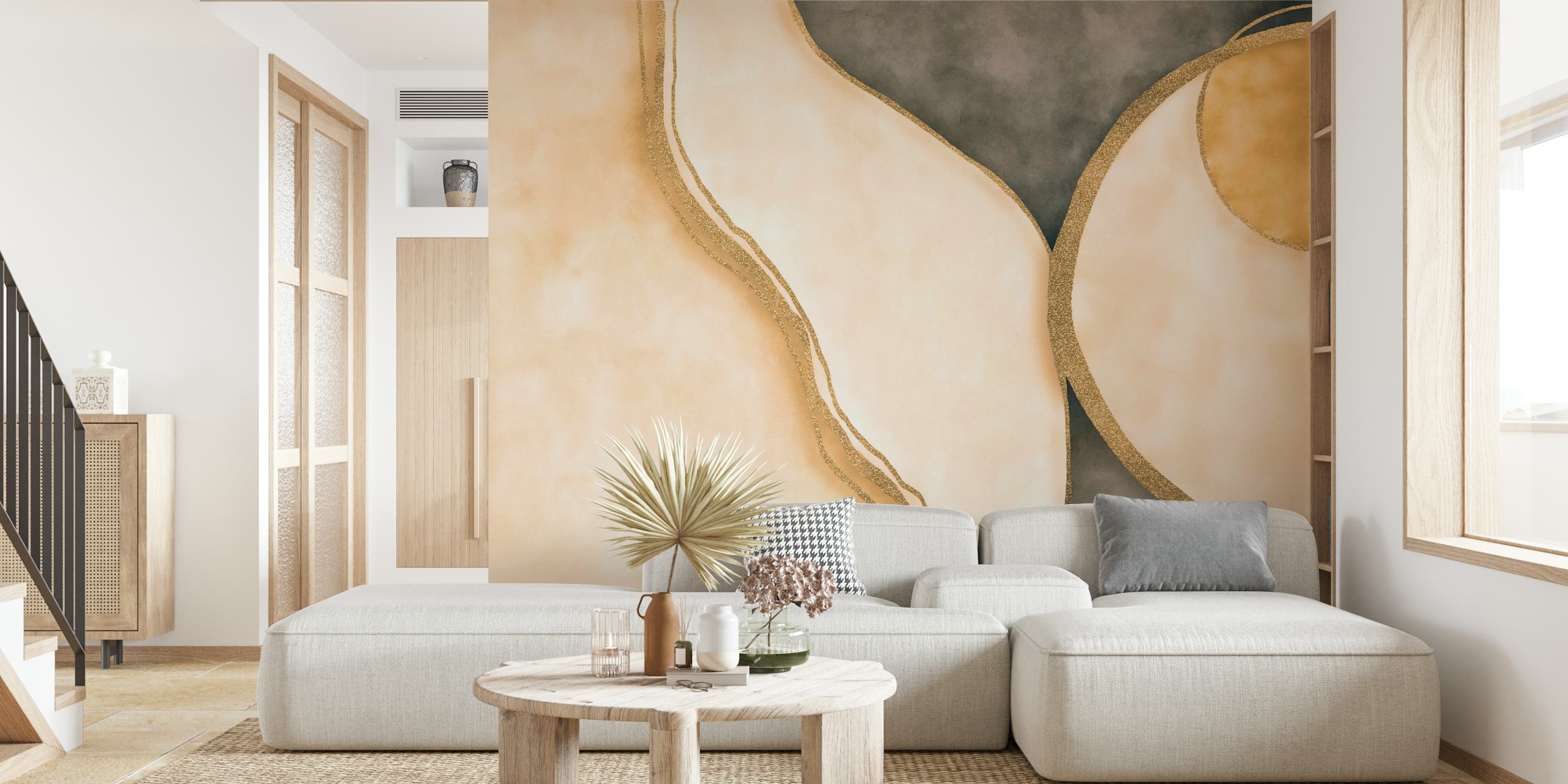 Abstract Connection wallpaper in a room