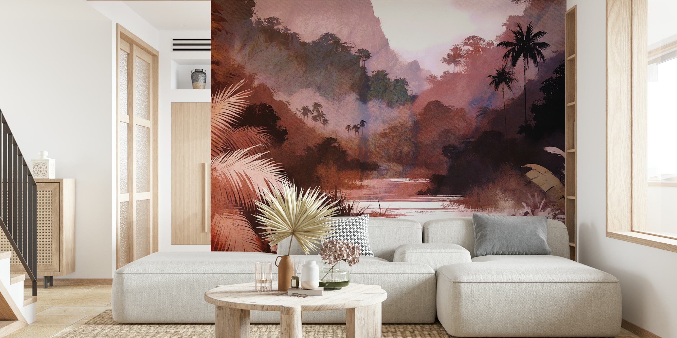Sunset Jungle Ambiance wallpaper in a room