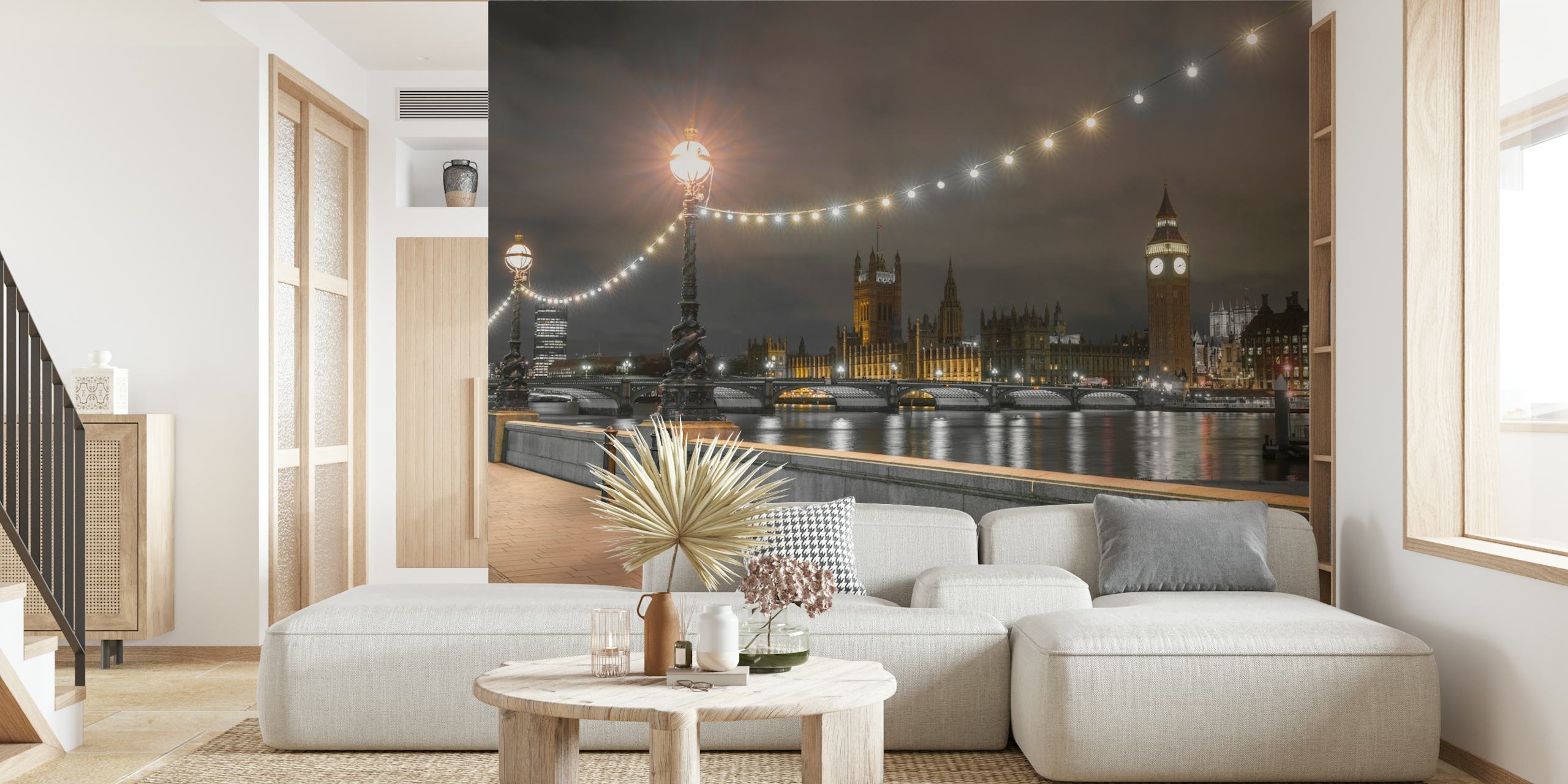 Evening at Thames Promenade wallpaper design