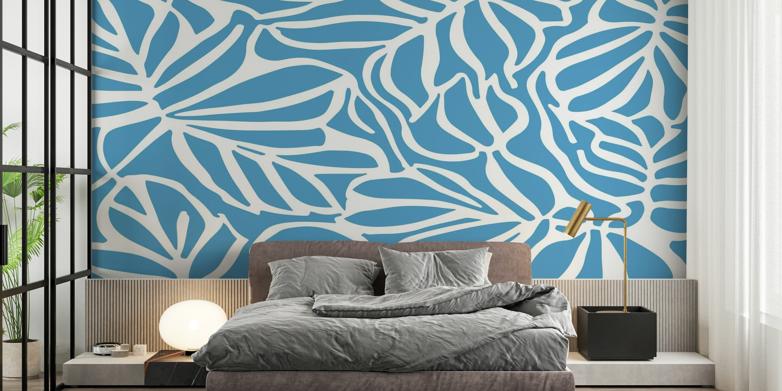 FLORAL ORGANIC BLUE wallpaper