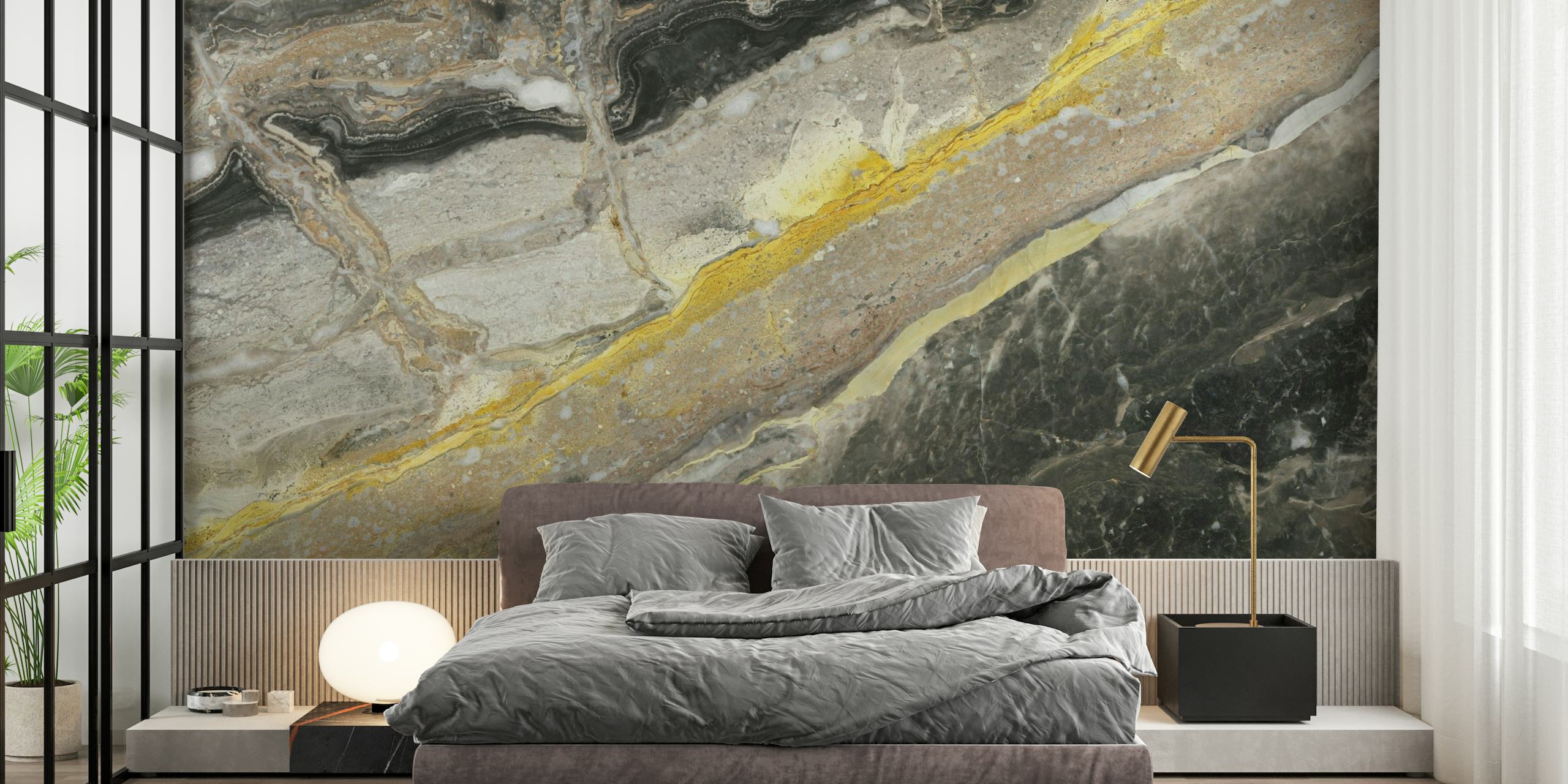 GOLDEN GRAY NATURAL MARBLE STONE ταπετσαρία