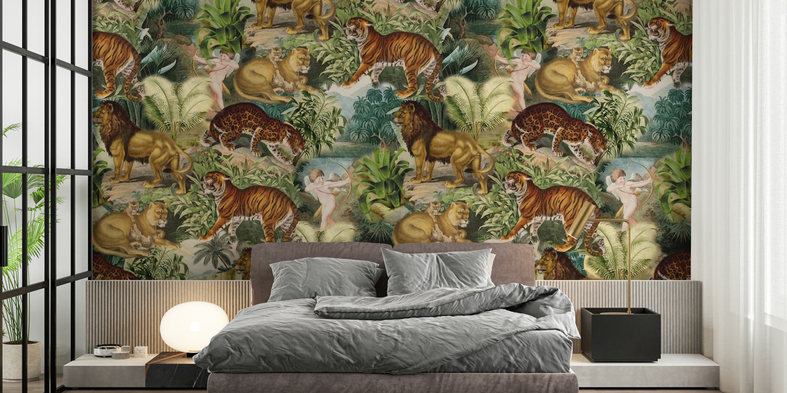 Forest wallpaper design in a room