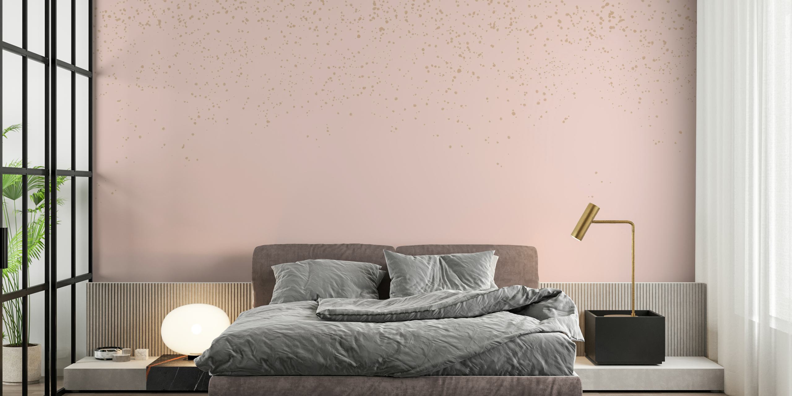 Blush and gold glitter pattern wallpaper