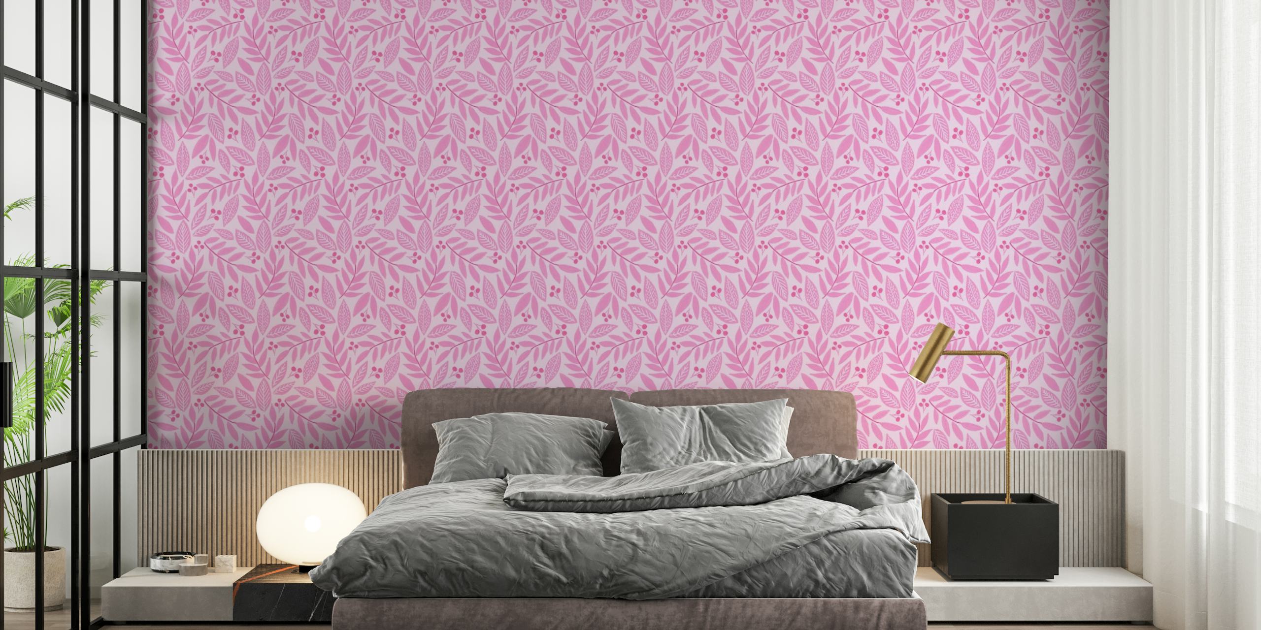 Royal Leaves - Pink wallpaper
