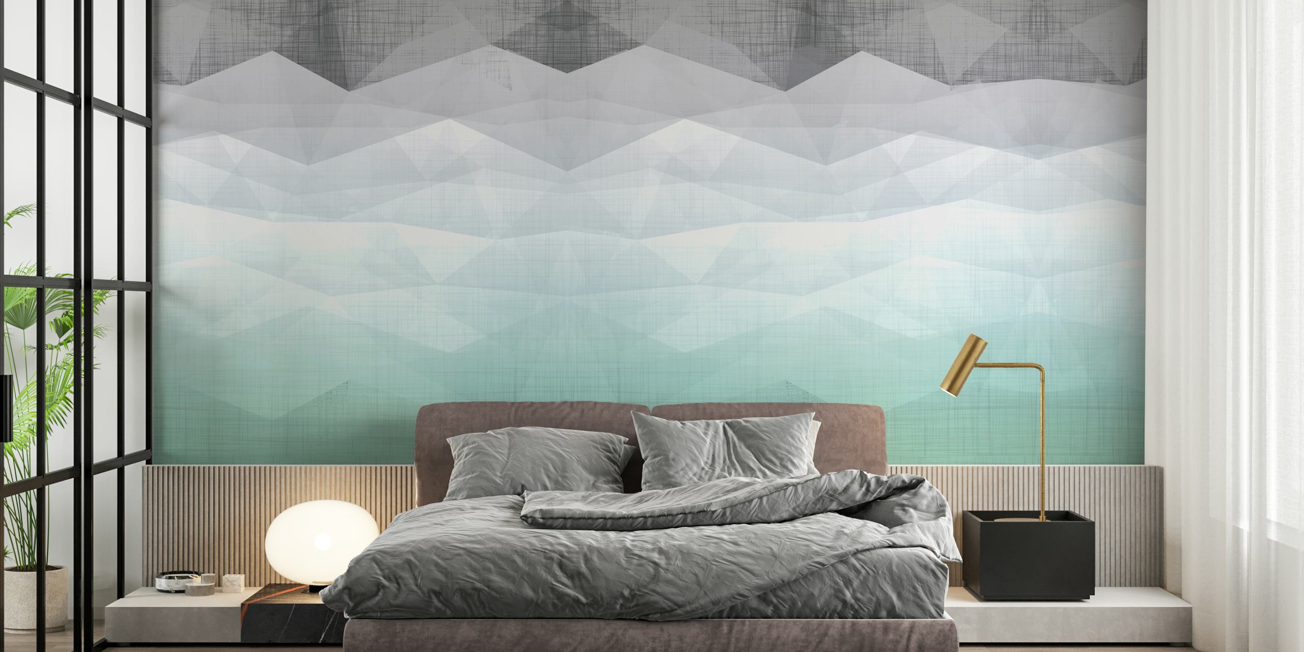 Tapeta Mountain Haze Gradient w pokoju