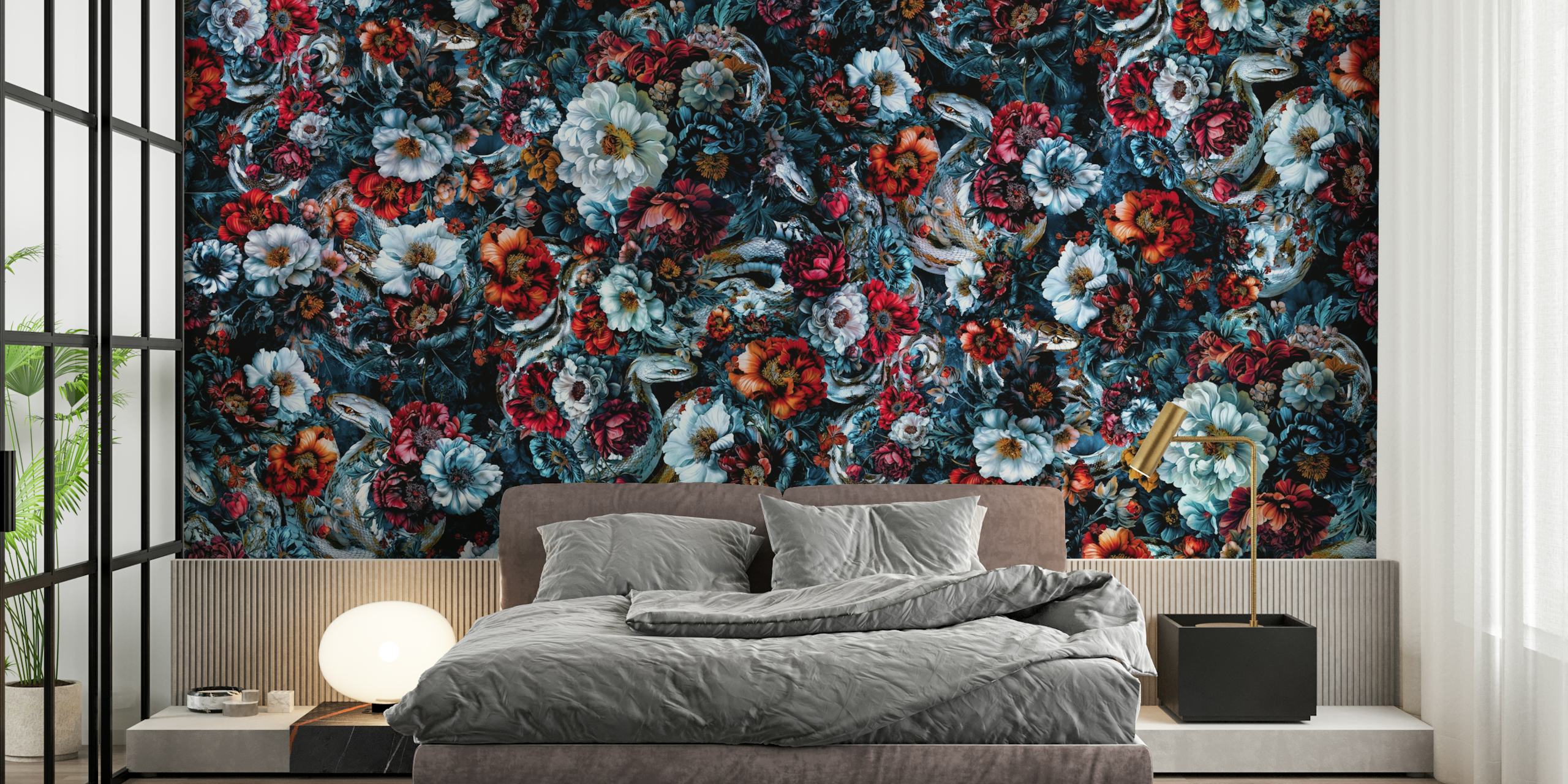 Garden of Snakes II behang in een kamer