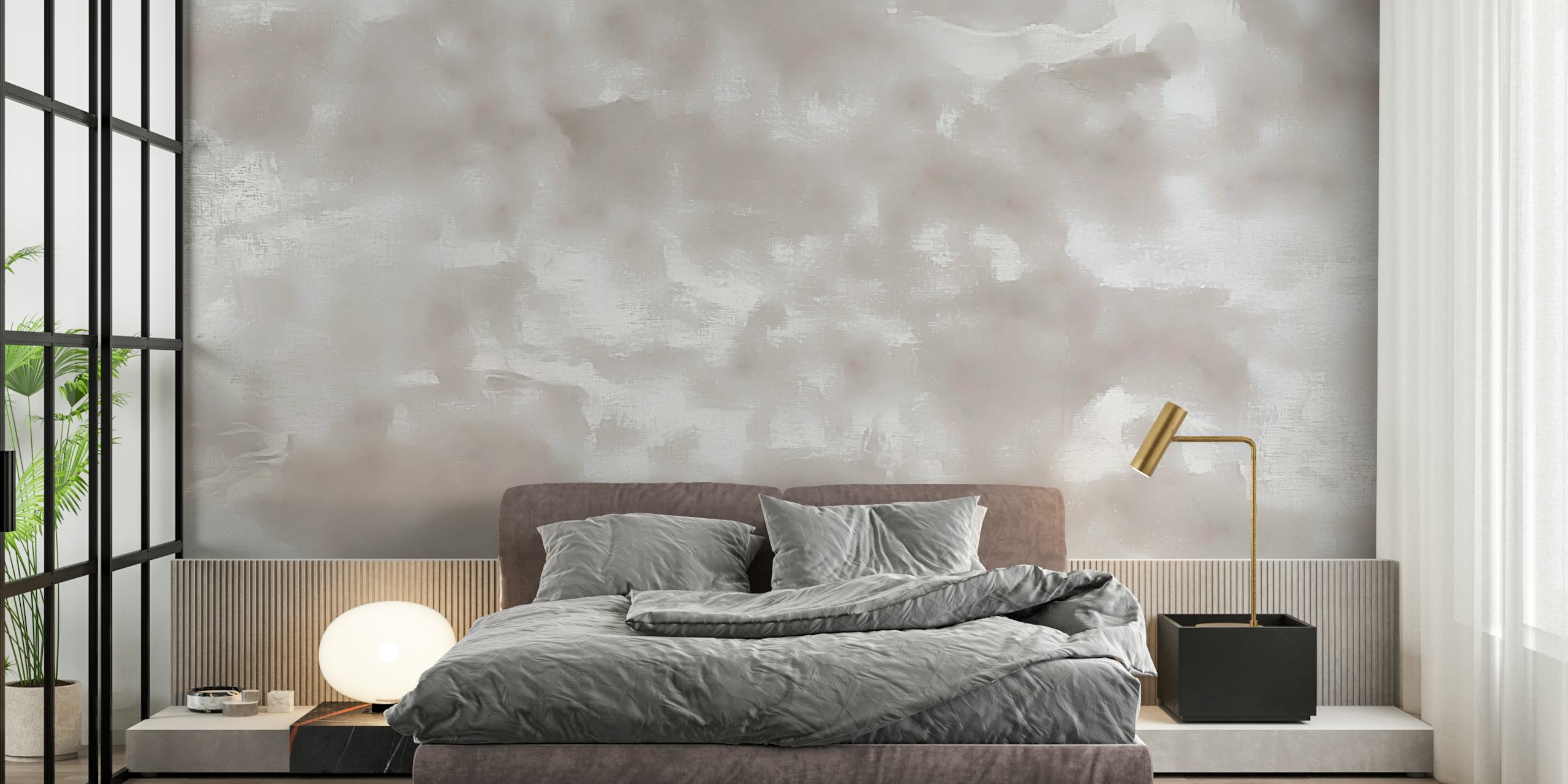 Abstract taupe textured wallpaper with soft hues and a velvet-like finish