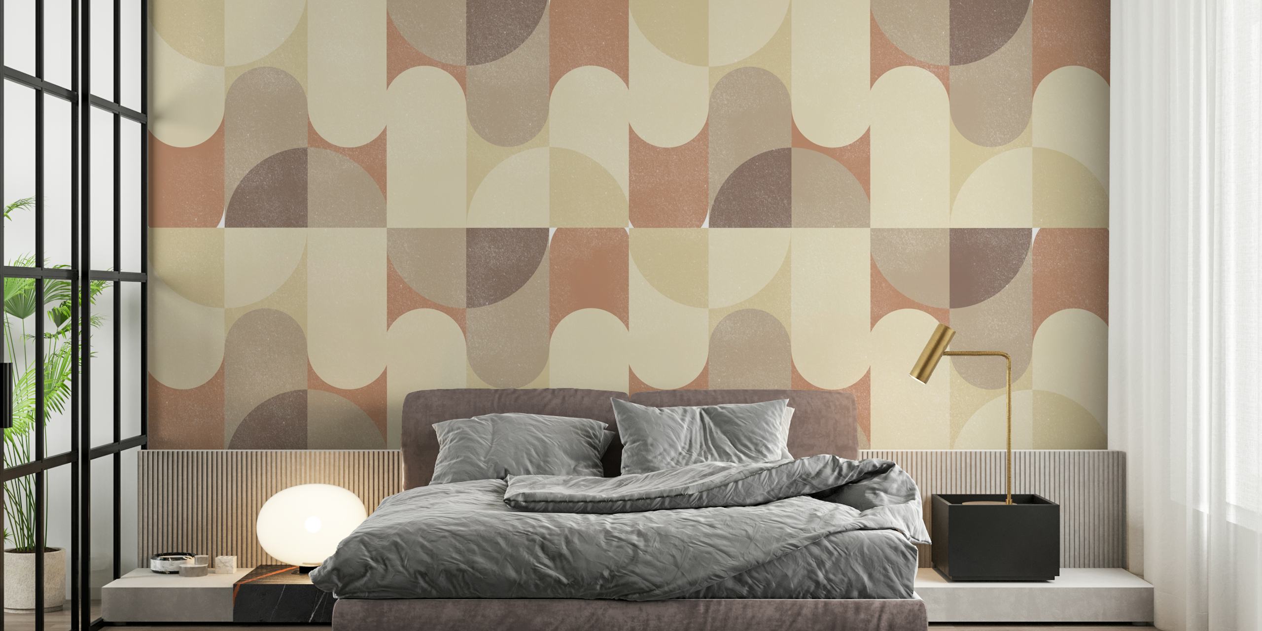 Neutral Tone Symmetry wallpaper in a room