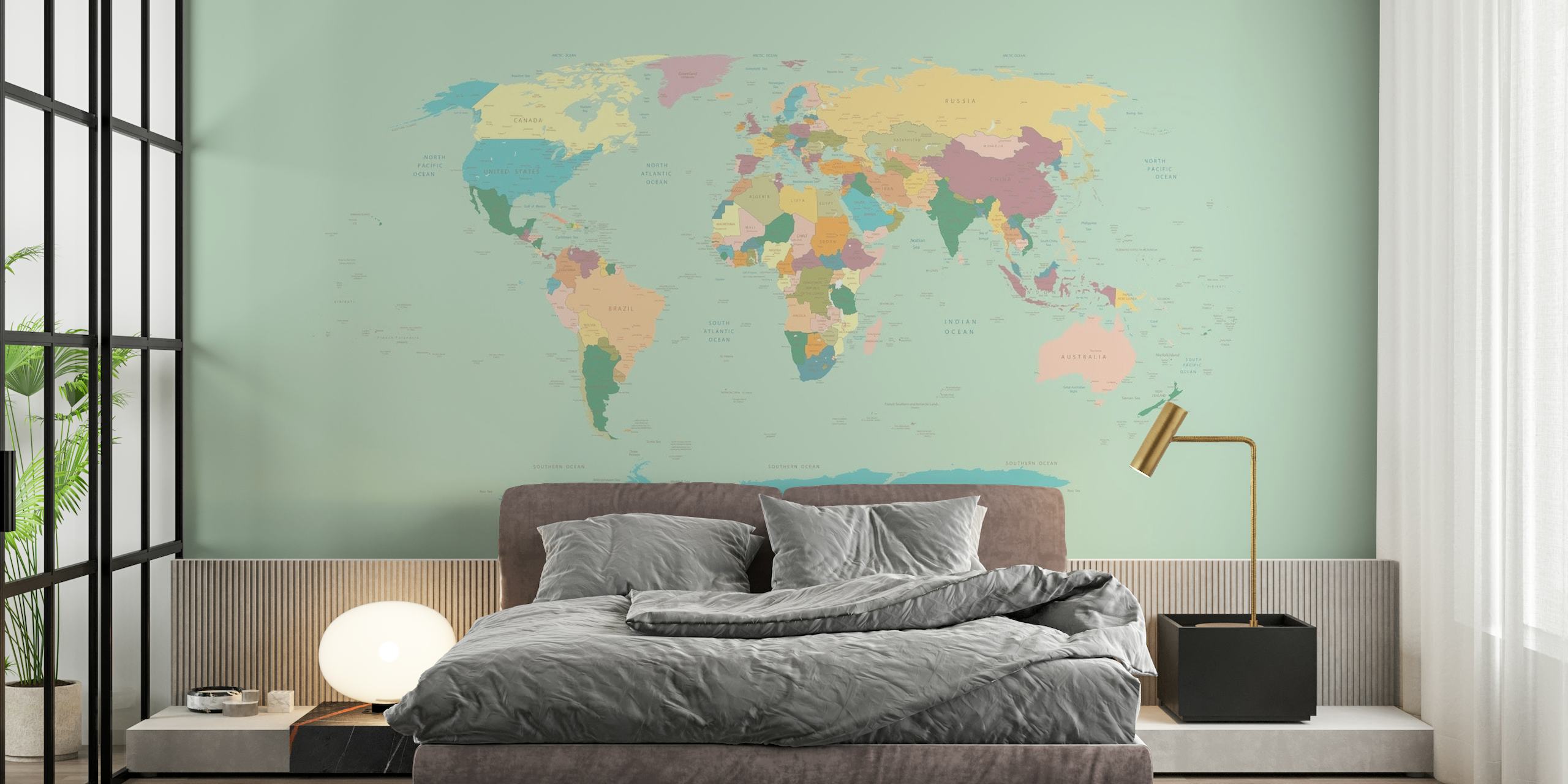 World map 2 papiers peint