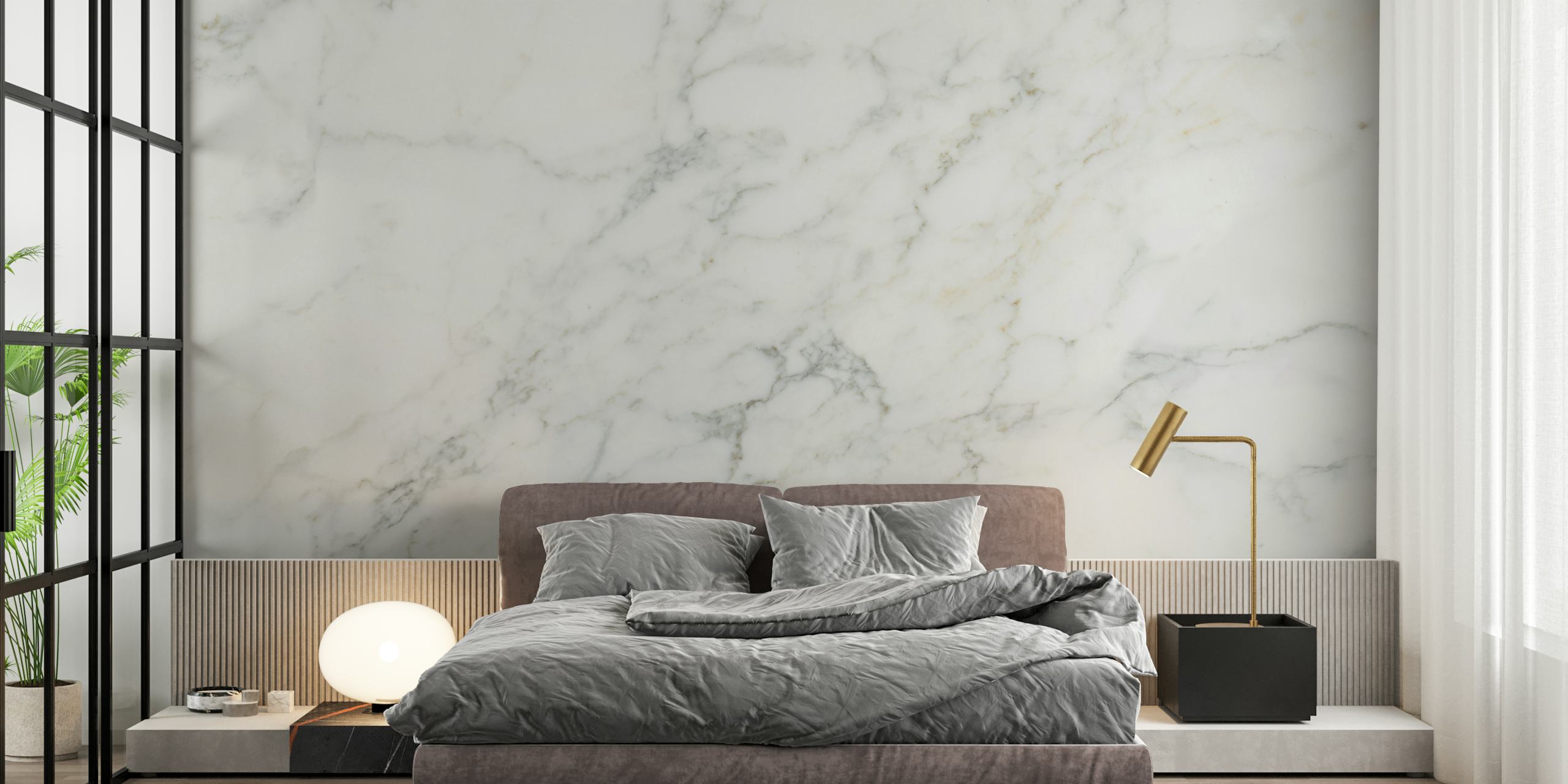 Motif de marbre blanc avec veines grises dans un style élégant wallpaper