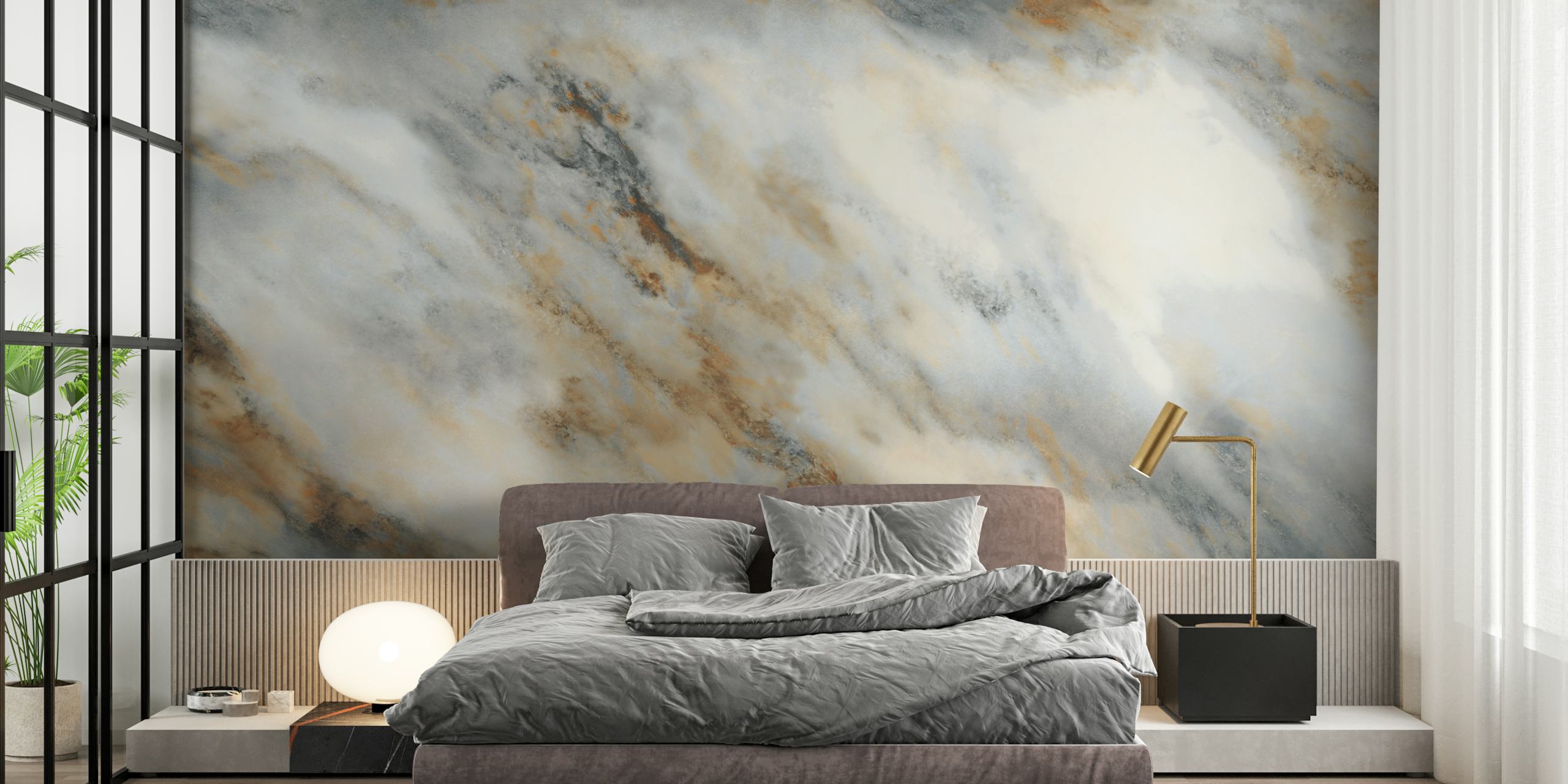 Old Rustic Stone Marble wallpaper design in a room