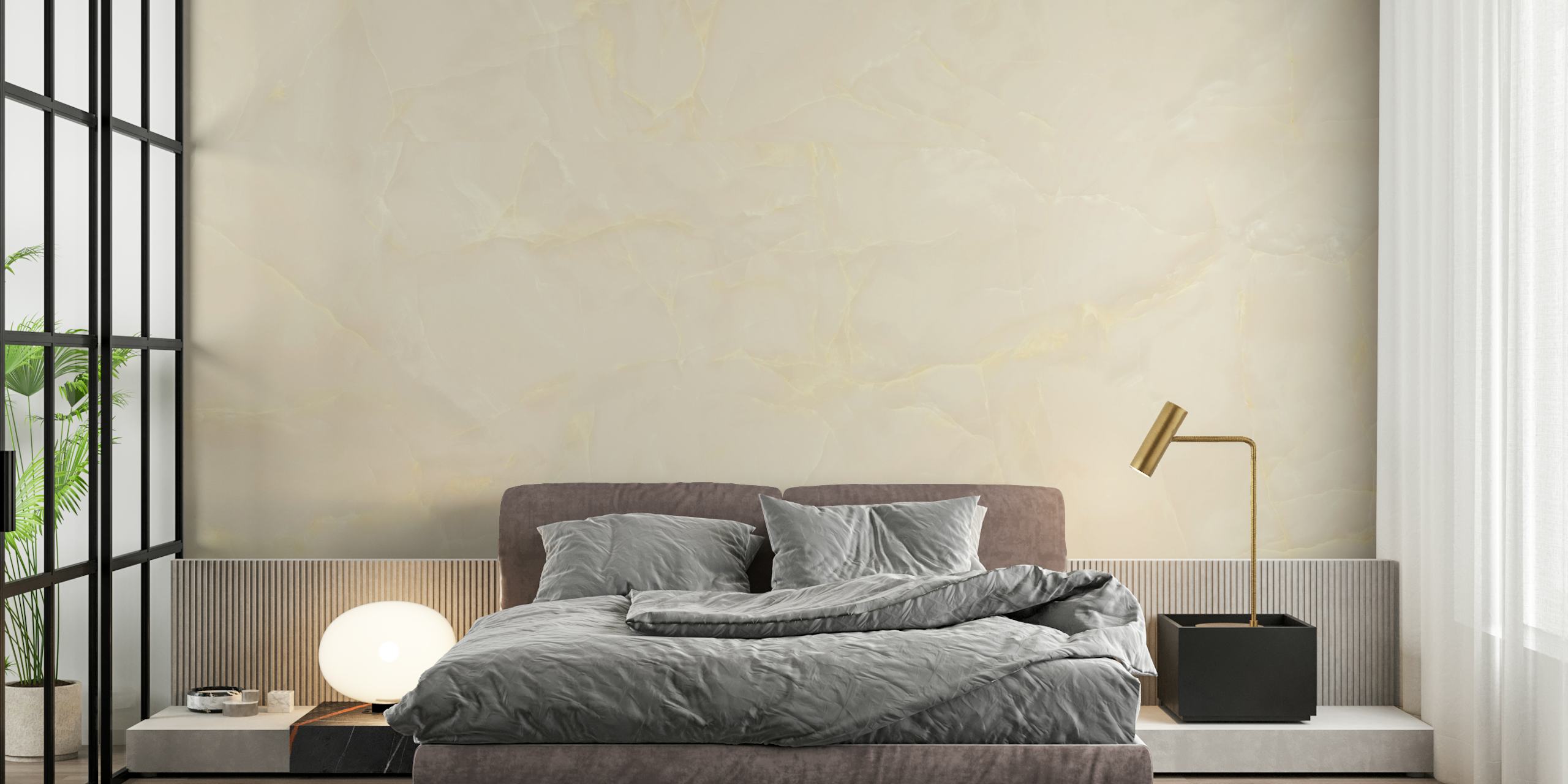 Cream marble texture with subtle gold veining wallpaper