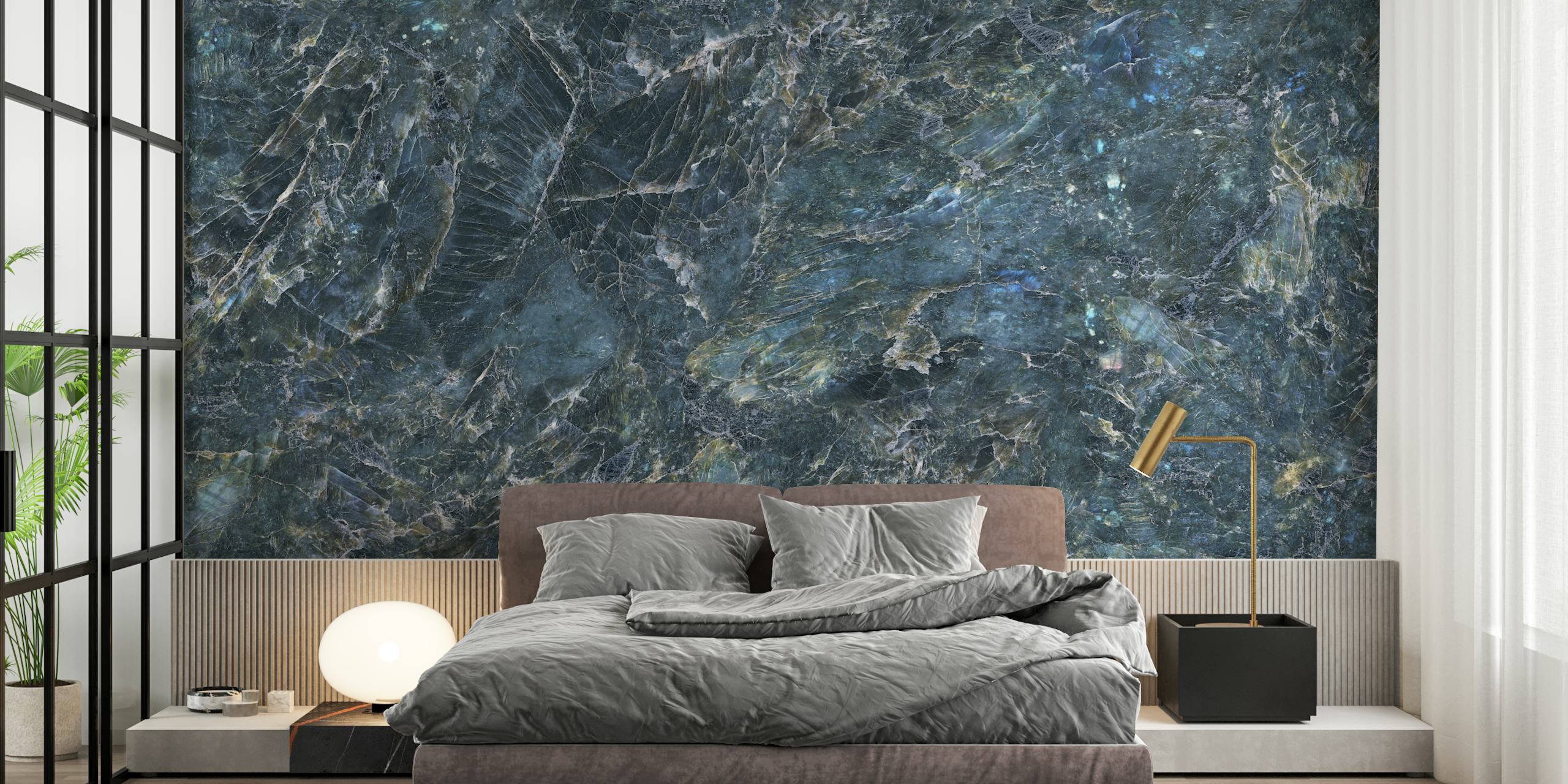 Carta da parati Blue Granite Stone in una stanza