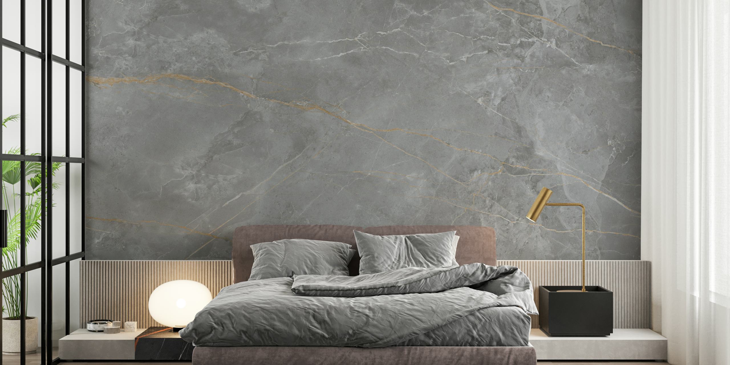 Armani Grey Marble wallpaper in a room