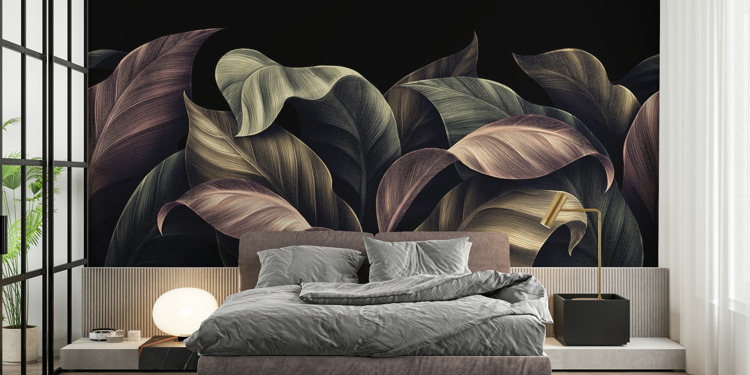 Dark tropical luxury wallpaper