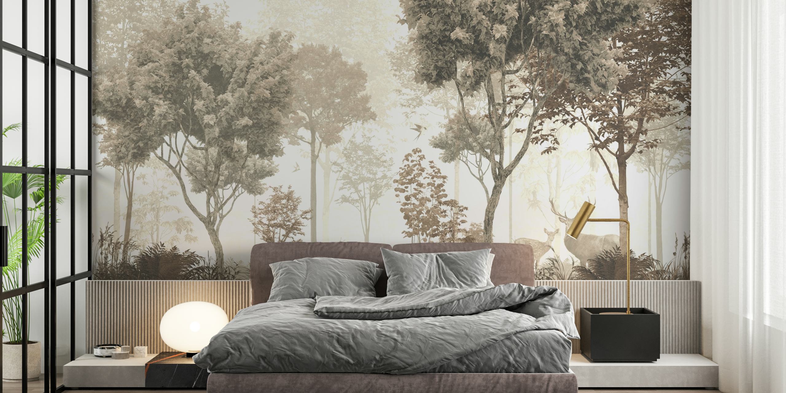 Tapeta Wild life forest zobrazená v místnosti