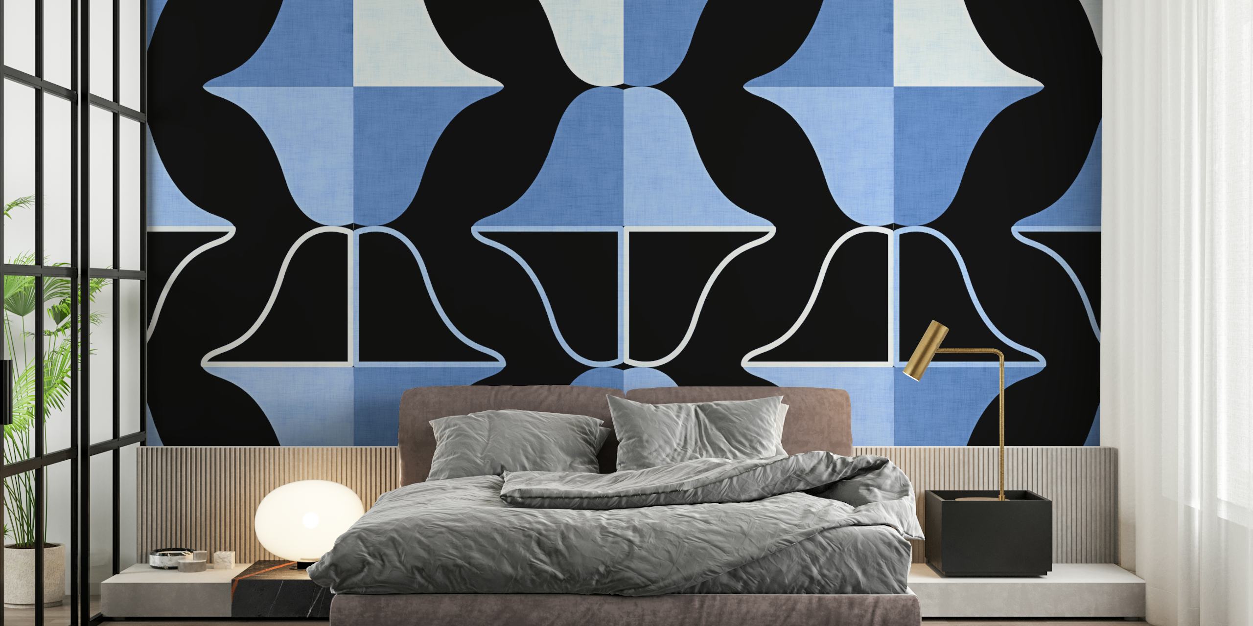 Mid Century Abstraction wallpaper displayed in a room